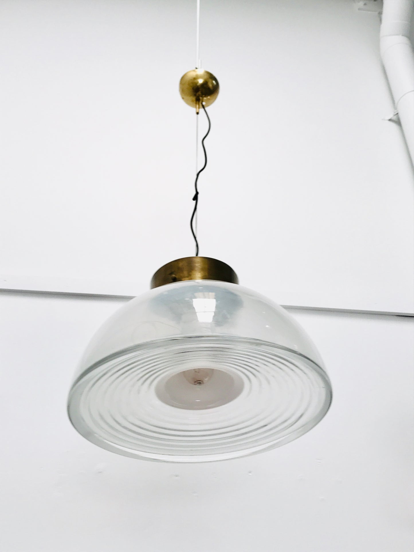 Italian Murano Glass and Brass Pendant Light, 1960s