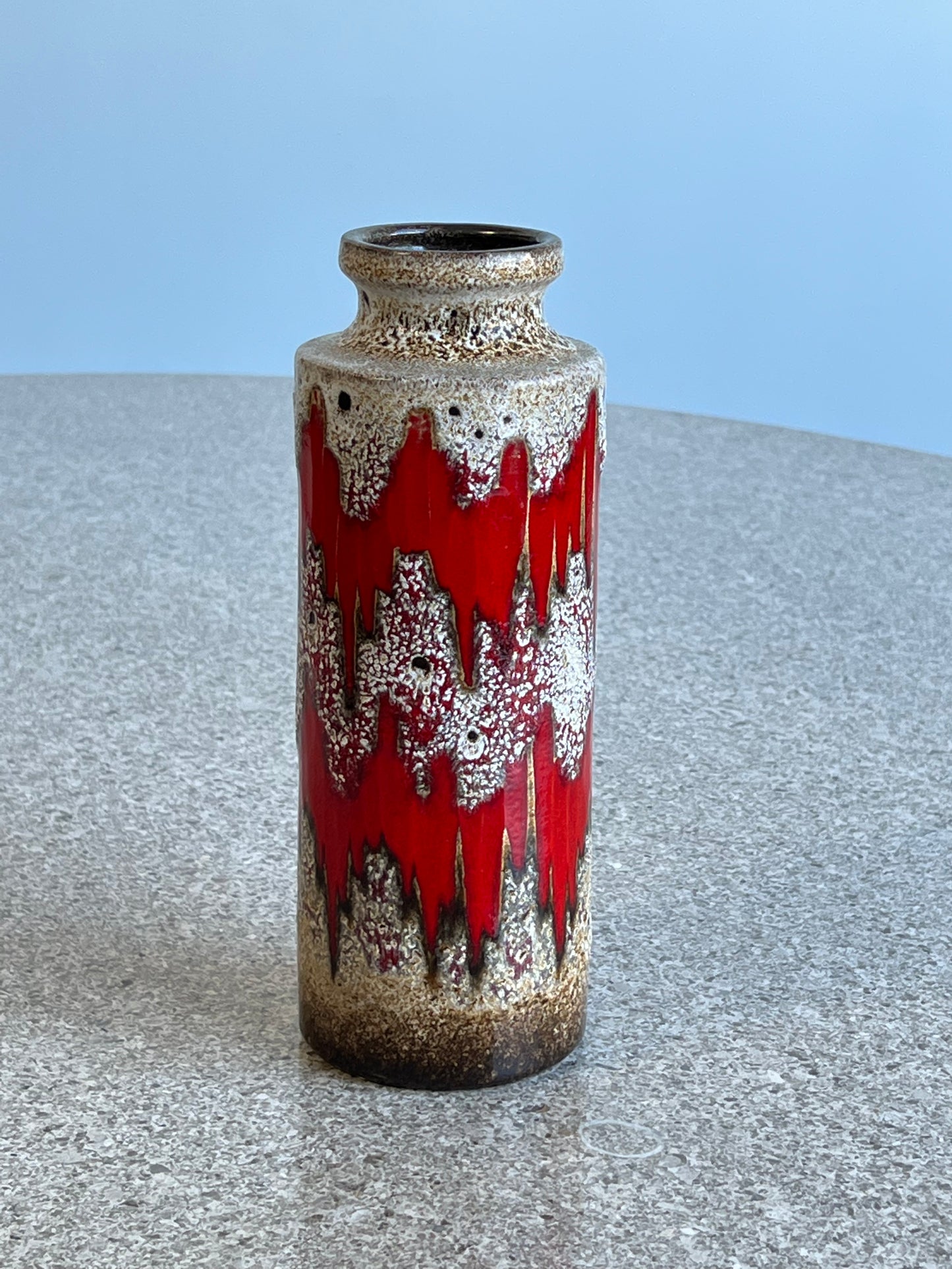 West German Red Glazed Ceramic Vase, 1960