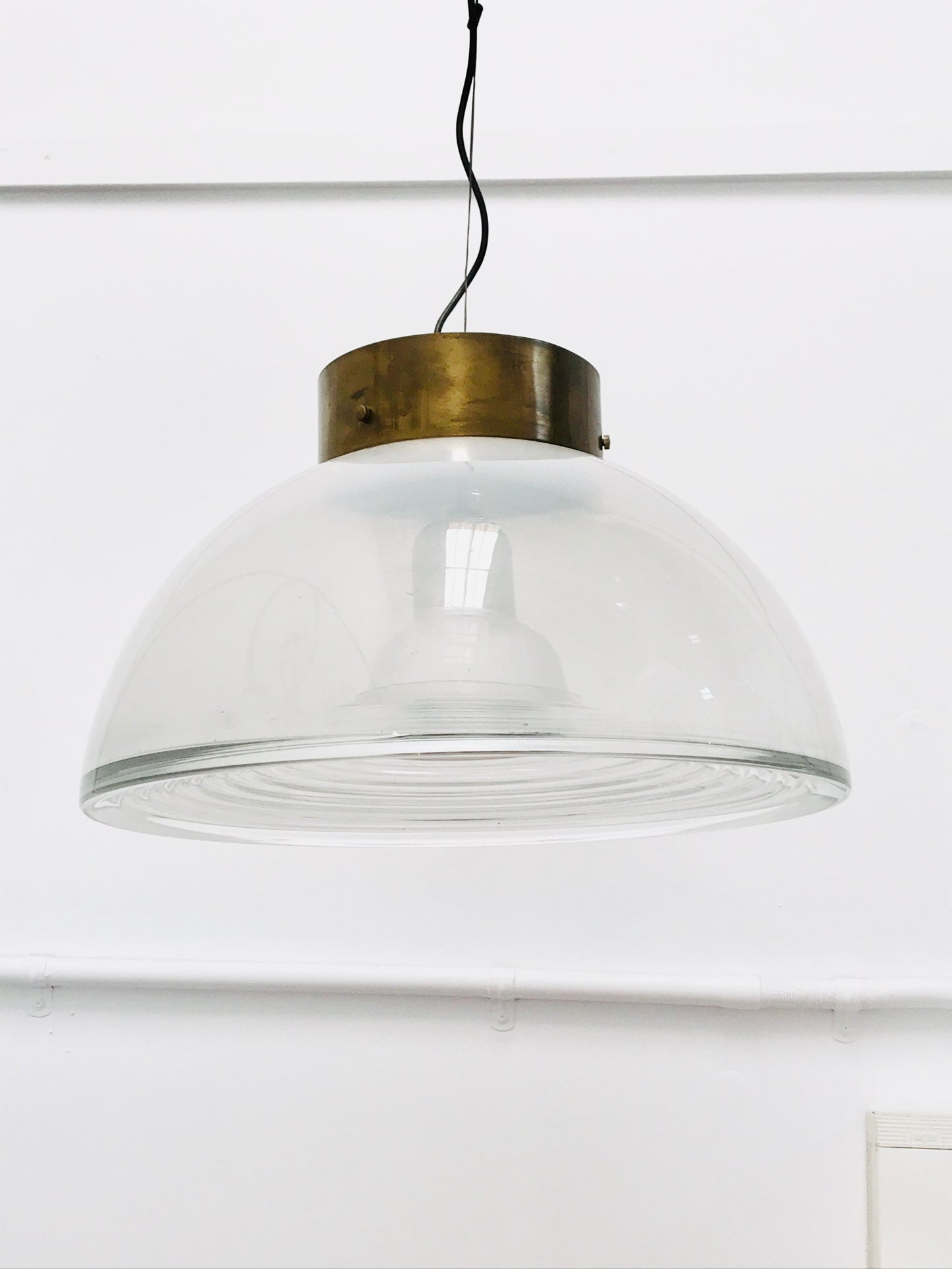 Vetri Murano Glass and Brass Pendant, 1970s