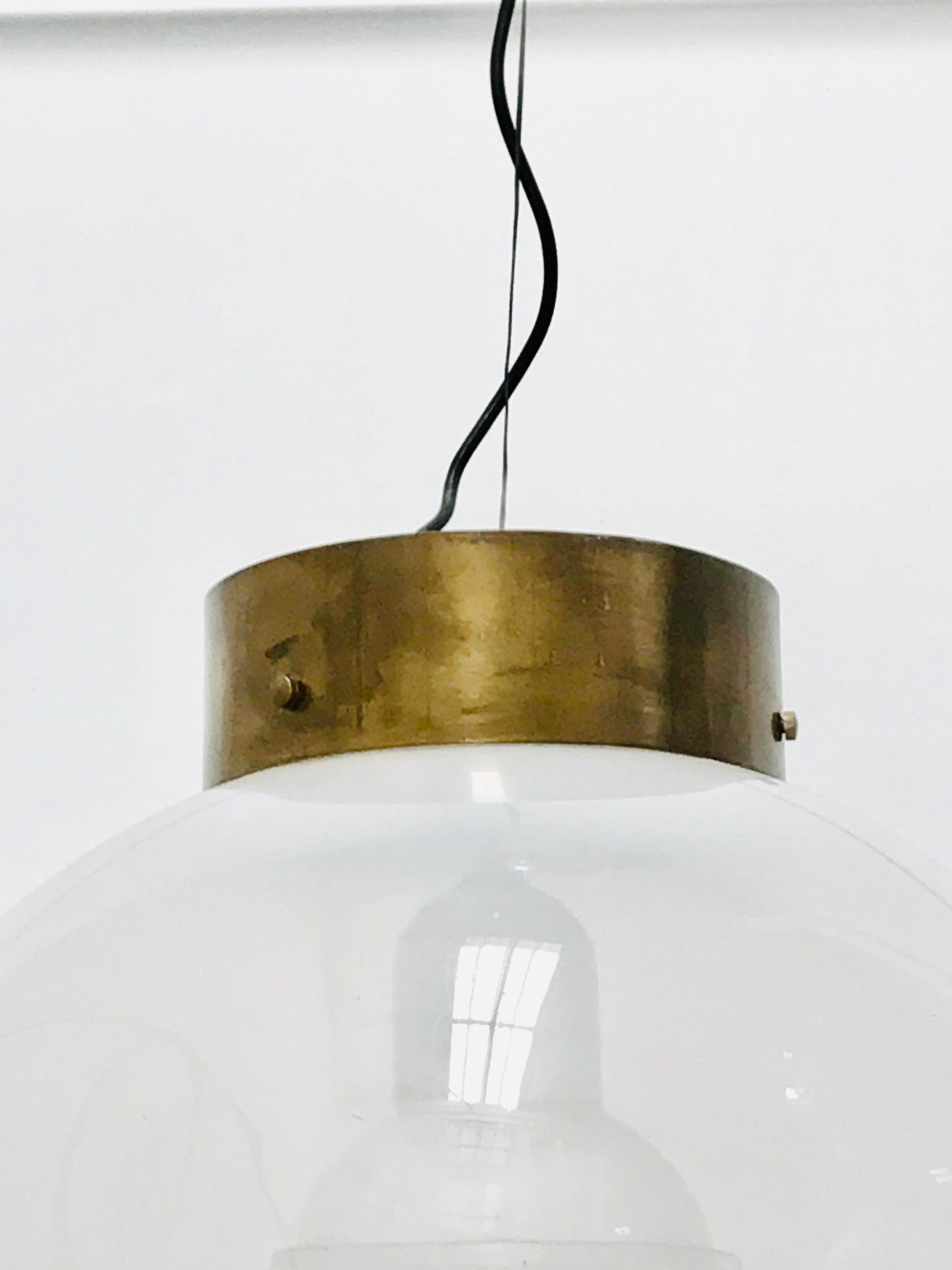 Italian Murano Glass and Brass Pendant Light, 1960s