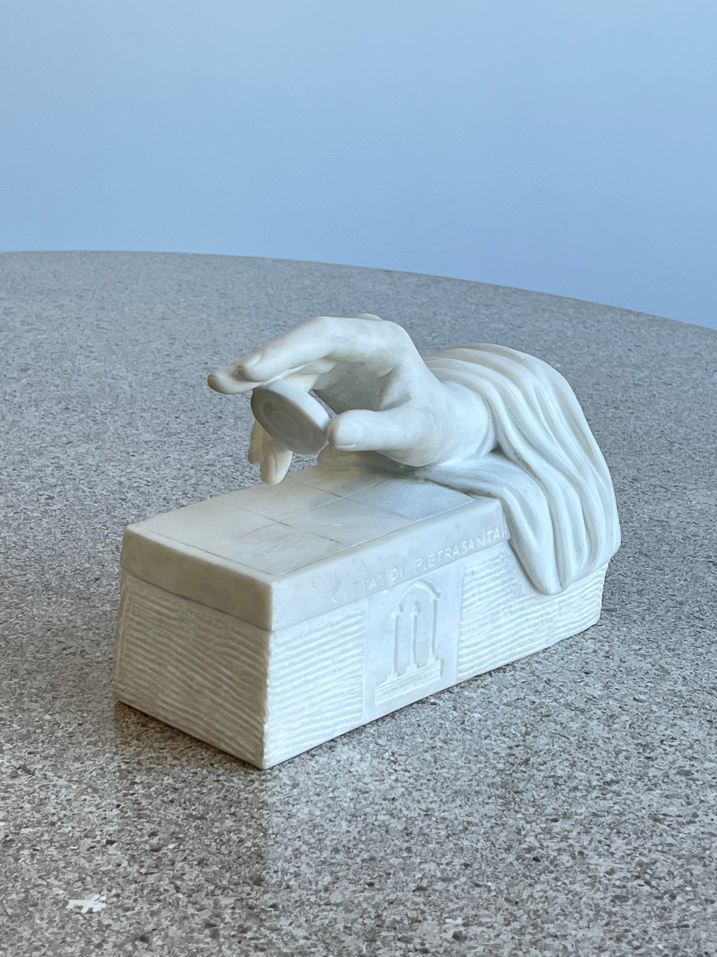 Carrara White Marble Hand Carved Sculpture, 1970s