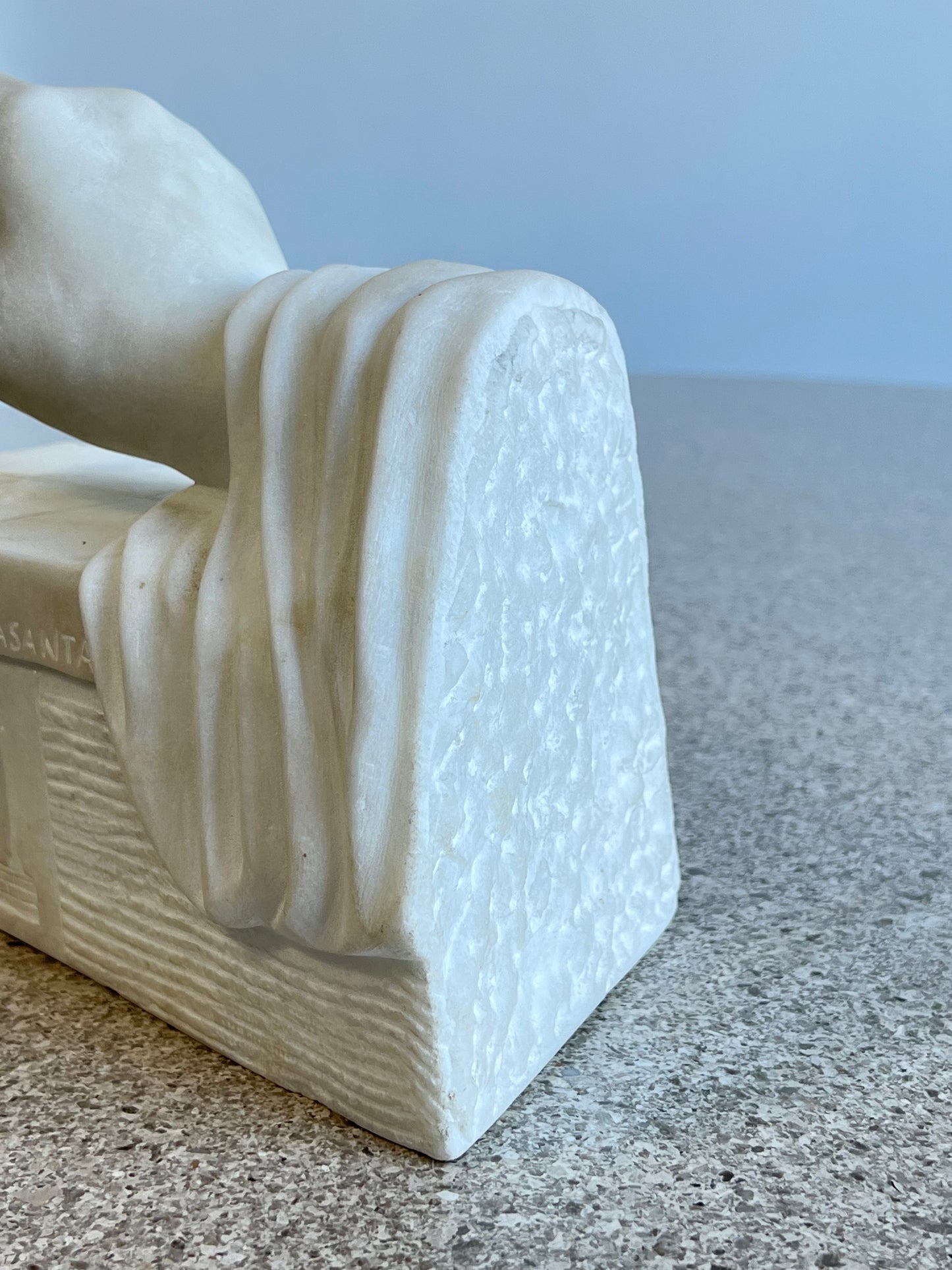 Carrara White Marble Hand Carved Sculpture, 1970s