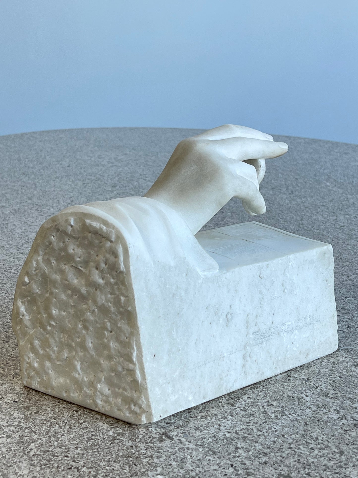 Carrara White Marble Hand Carved Sculpture, 1970s