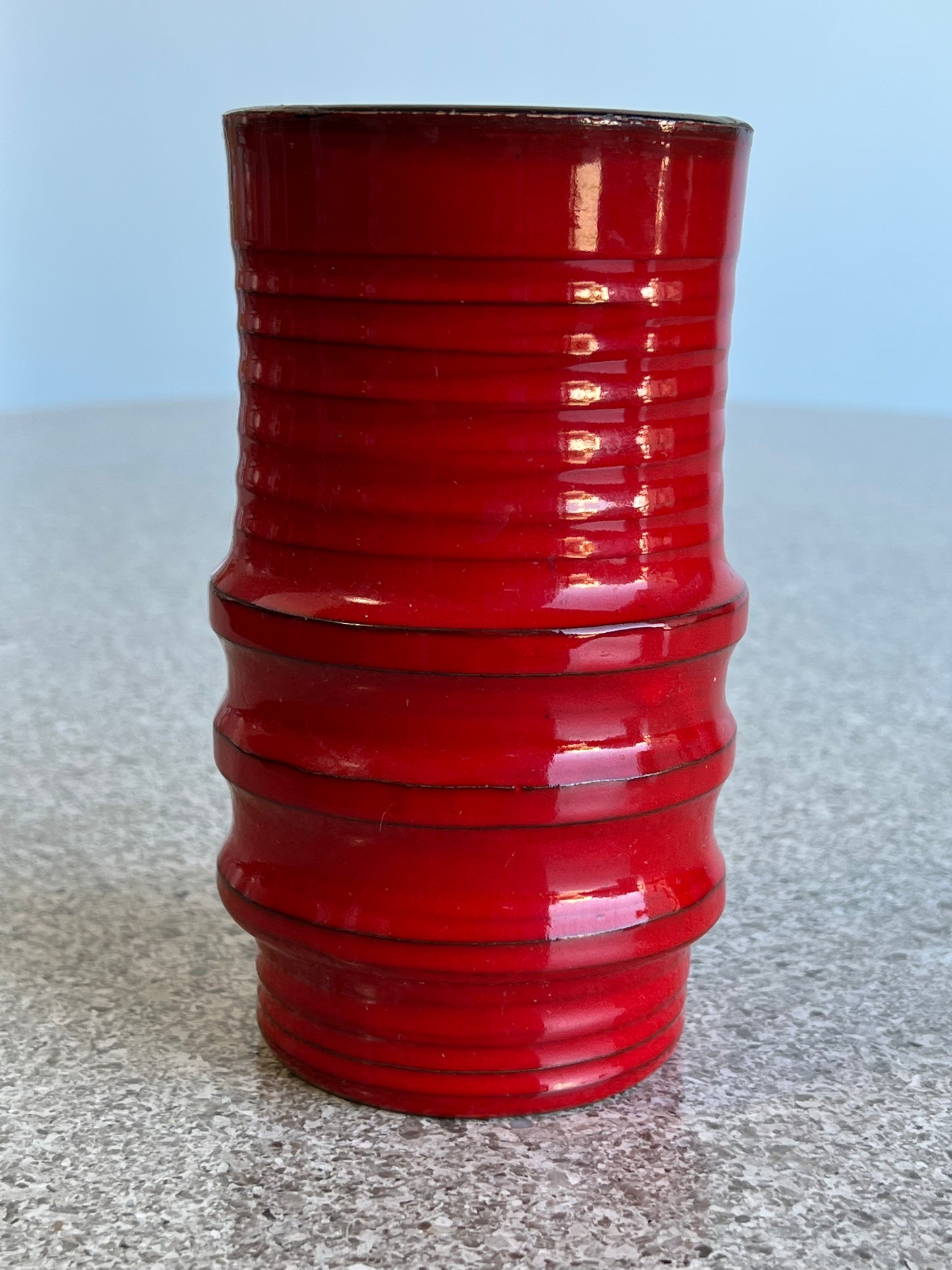 Italian Red Glazed Ceramic Vase, 1960s