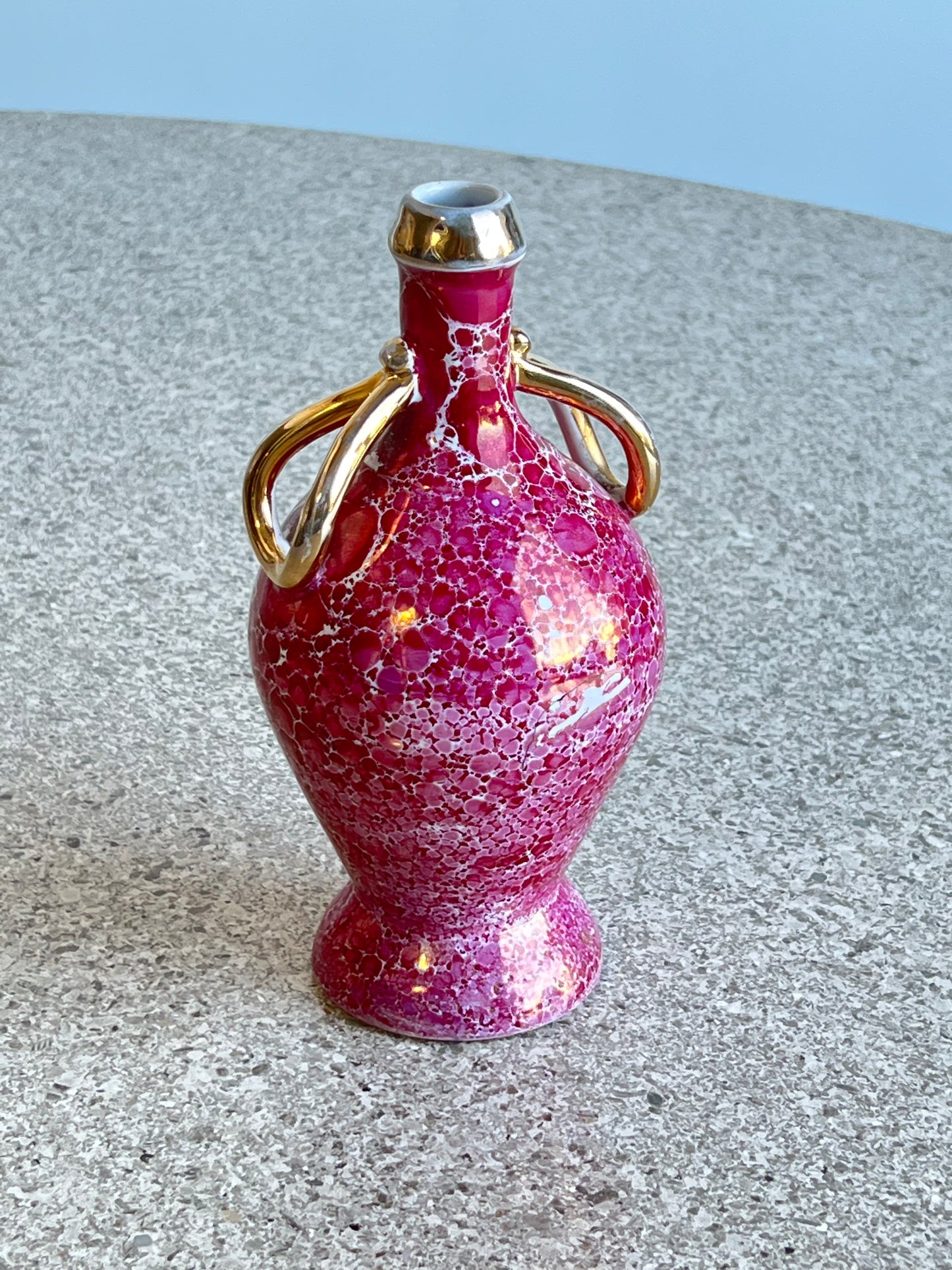 Limoges Italian Porcelain Light Purple Vase, 1970s