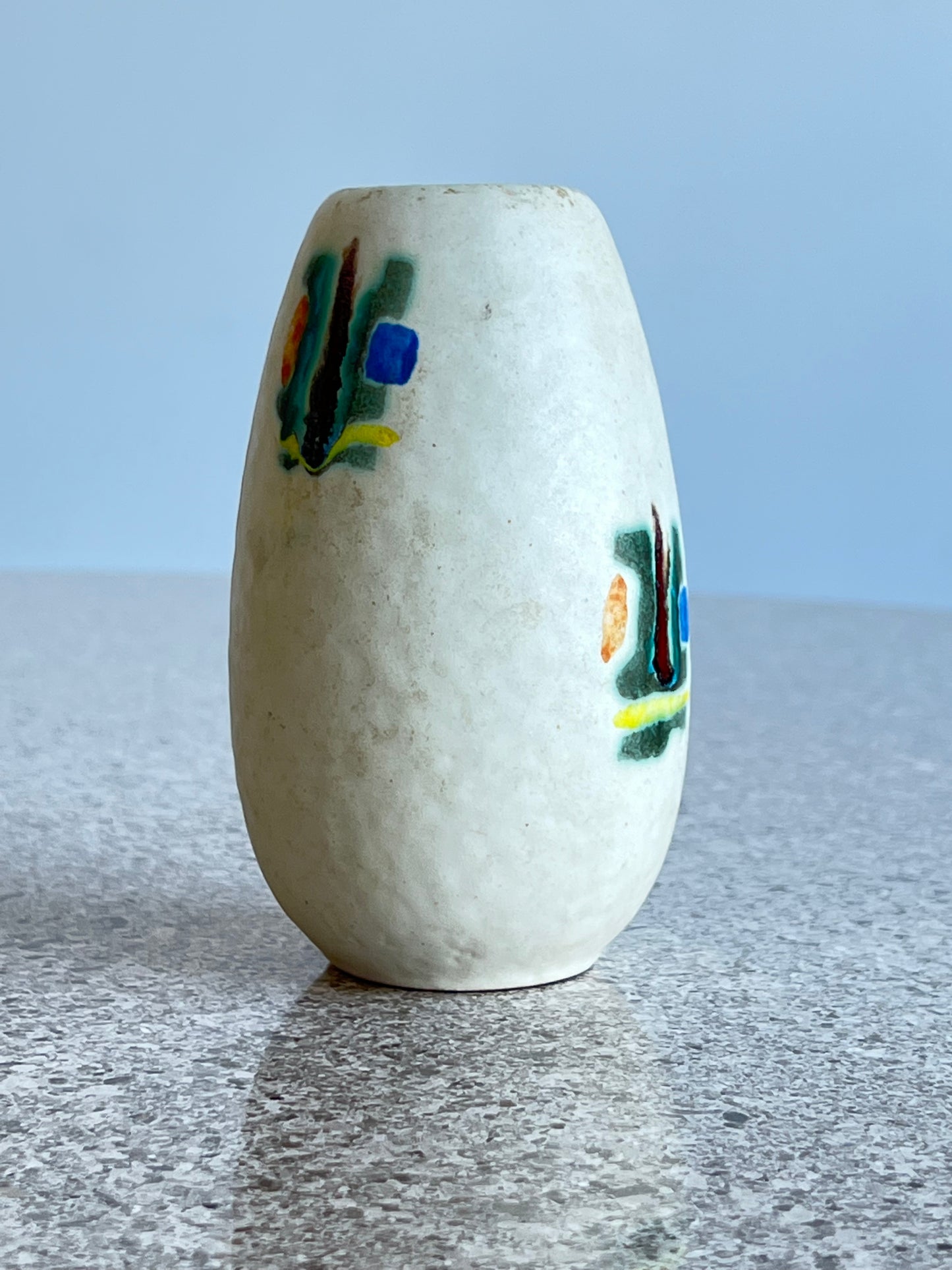 West German White Hand Painted Ceramics, 1960s