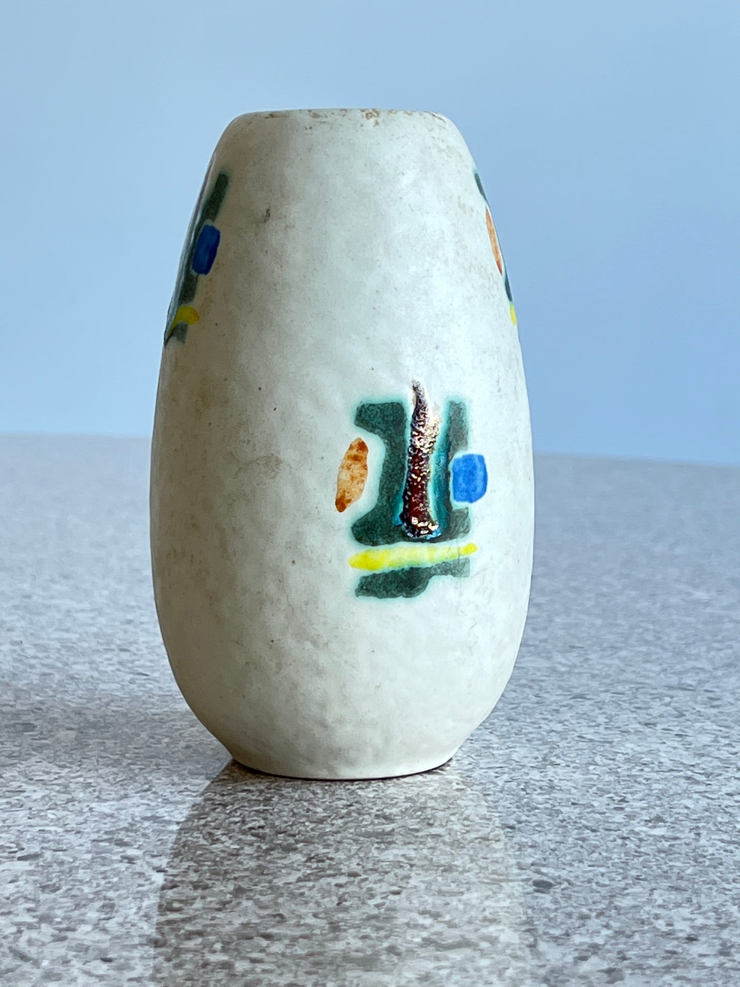 West German White Hand Painted Ceramics, 1960s