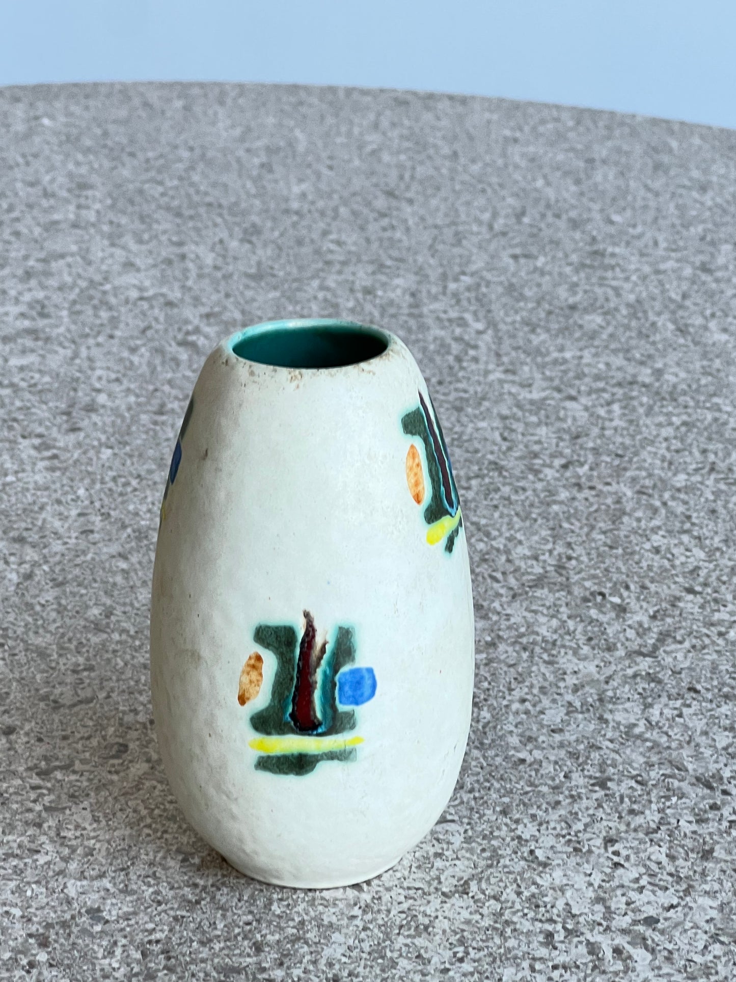 West German White Hand Painted Ceramics, 1960s
