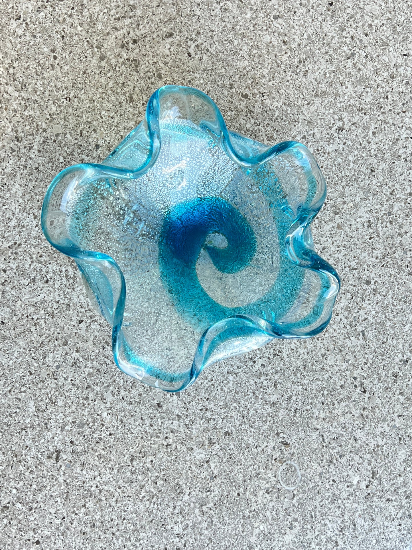 Saguso Murano Sommerso Light Blue Glass Ashtray, 1960s