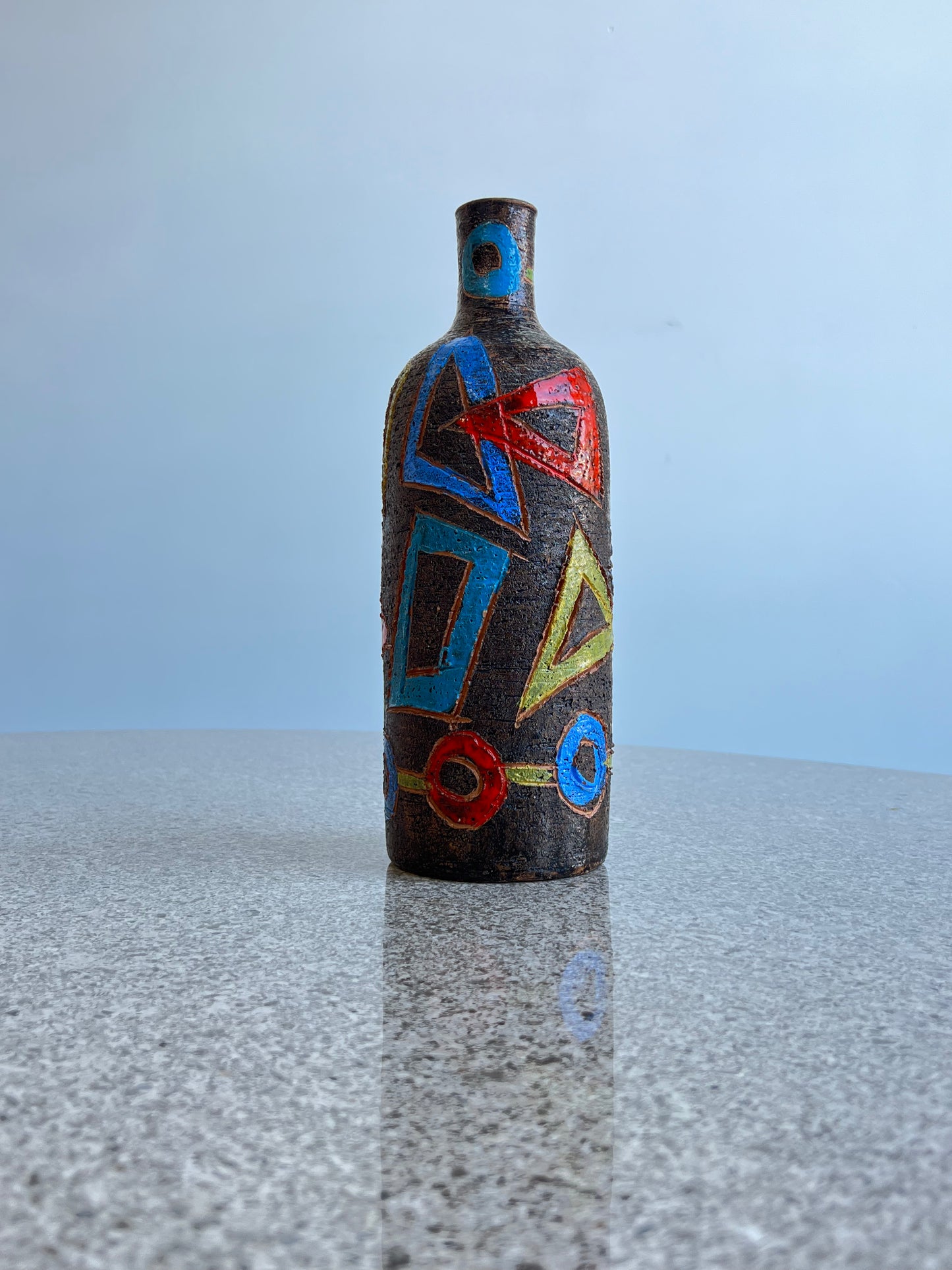 Bitossi Hand Painted Ceramic Decorative Bottle, 1960s