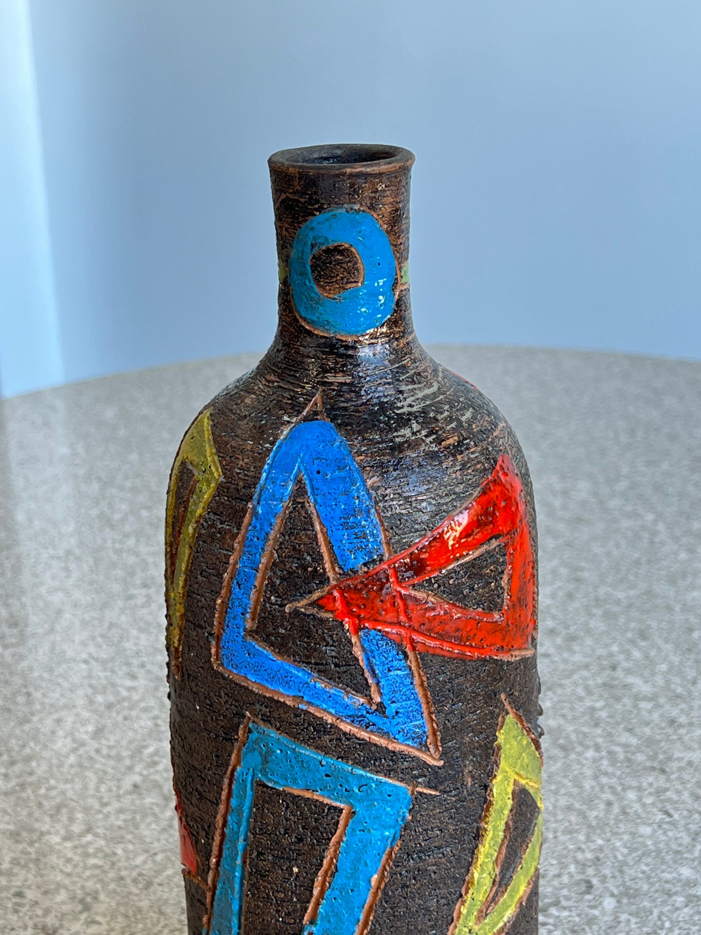 Bitossi Hand Painted Ceramic Decorative Bottle, 1960s