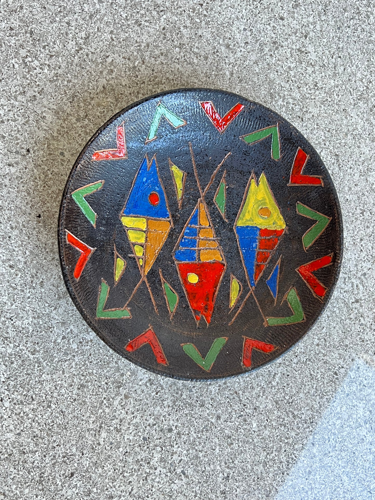 Bitossi Italian Ceramic Hand Painted Centre Piece, 1960s
