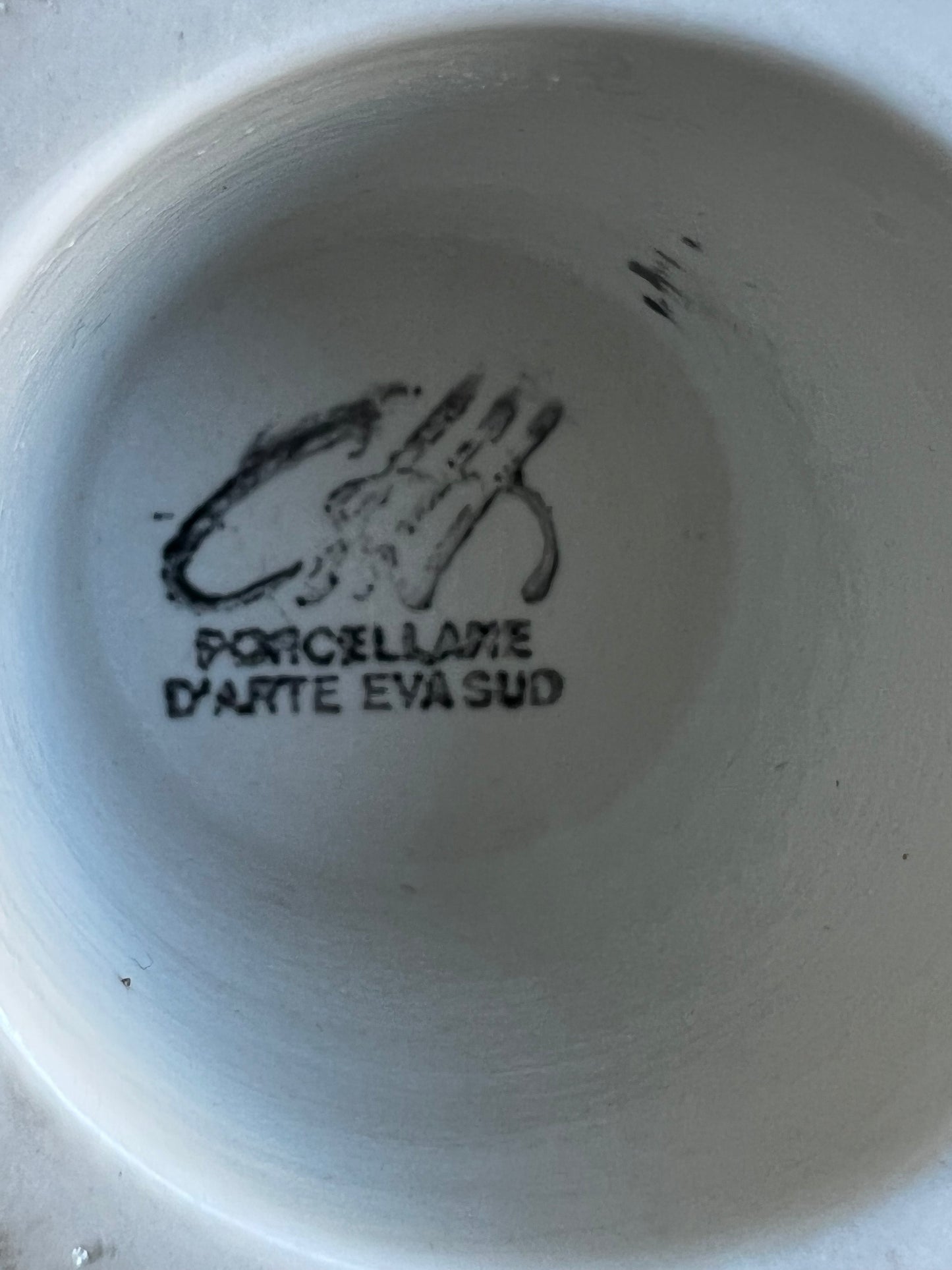Pietro Annigoni for Porcellane Eva Sud Black and White Set Bowls, 1960s
