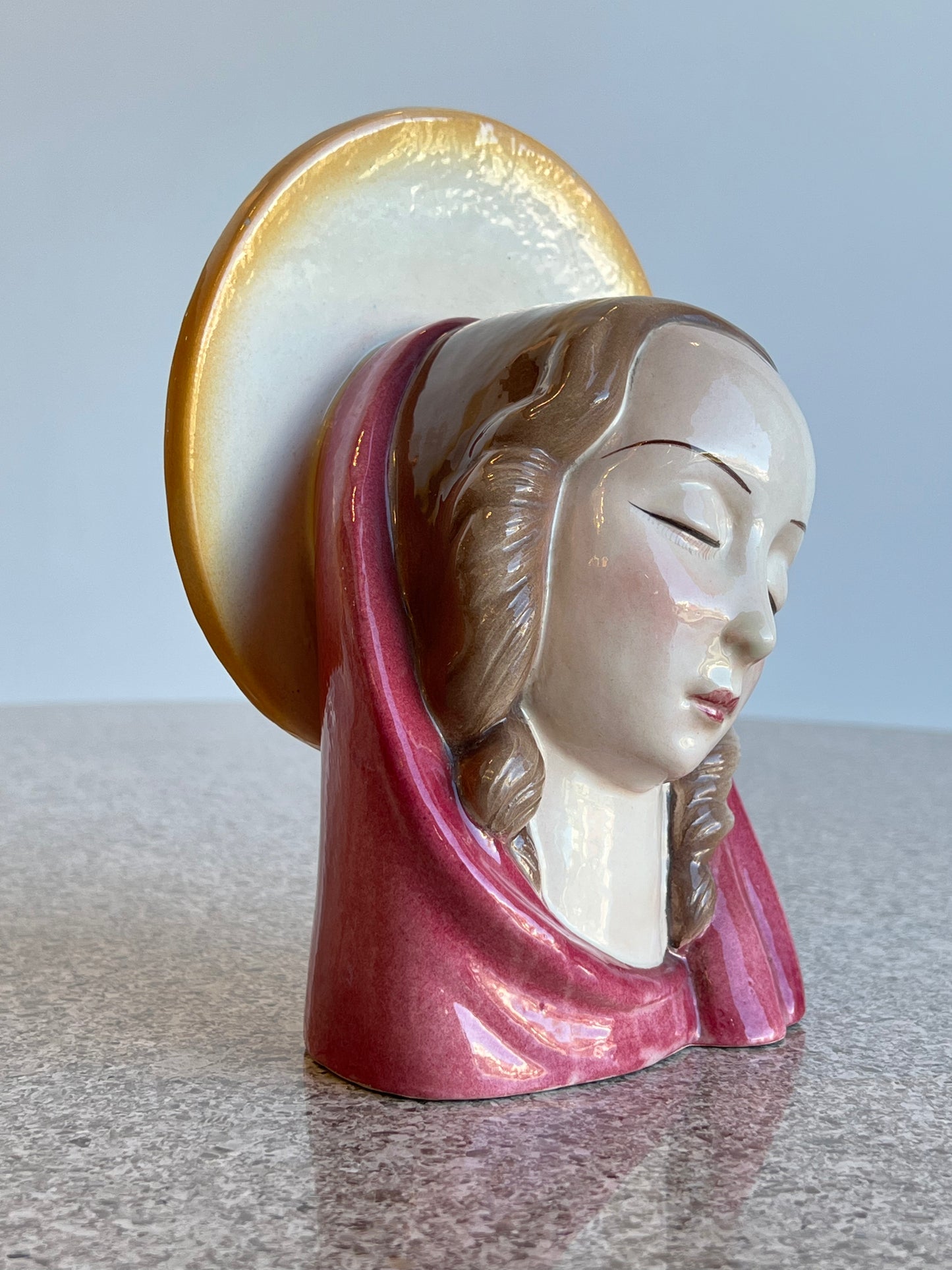 Etruria Colle Val d'Elsa Italian Virgin Mary Ceramic, 1950s