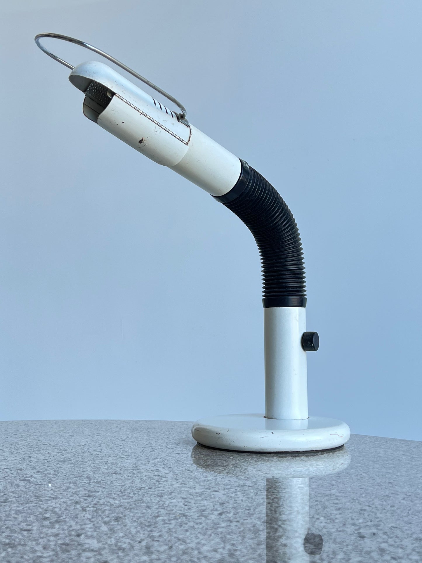 Targetti Sankey White & Black Metal Table-Desk Lamp, 1970s