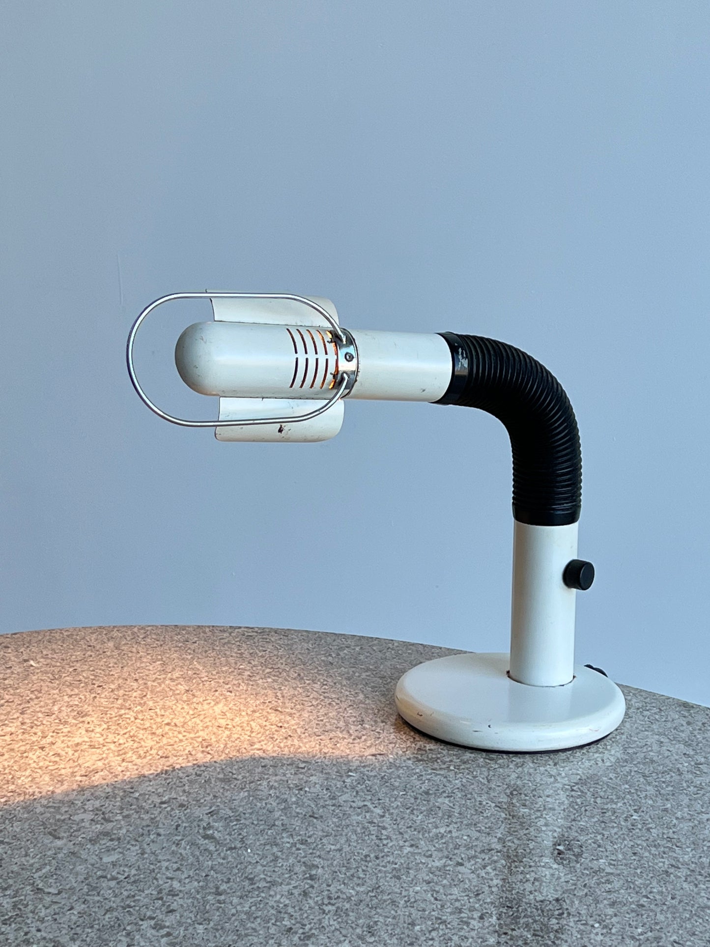 Targetti Sankey White & Black Metal Table-Desk Lamp, 1970s