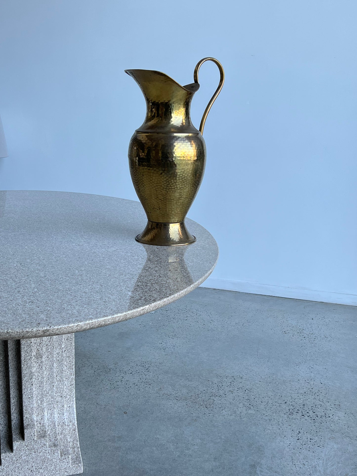 Italian Art Deco Large Hand Hammered Brass Vase, 1940