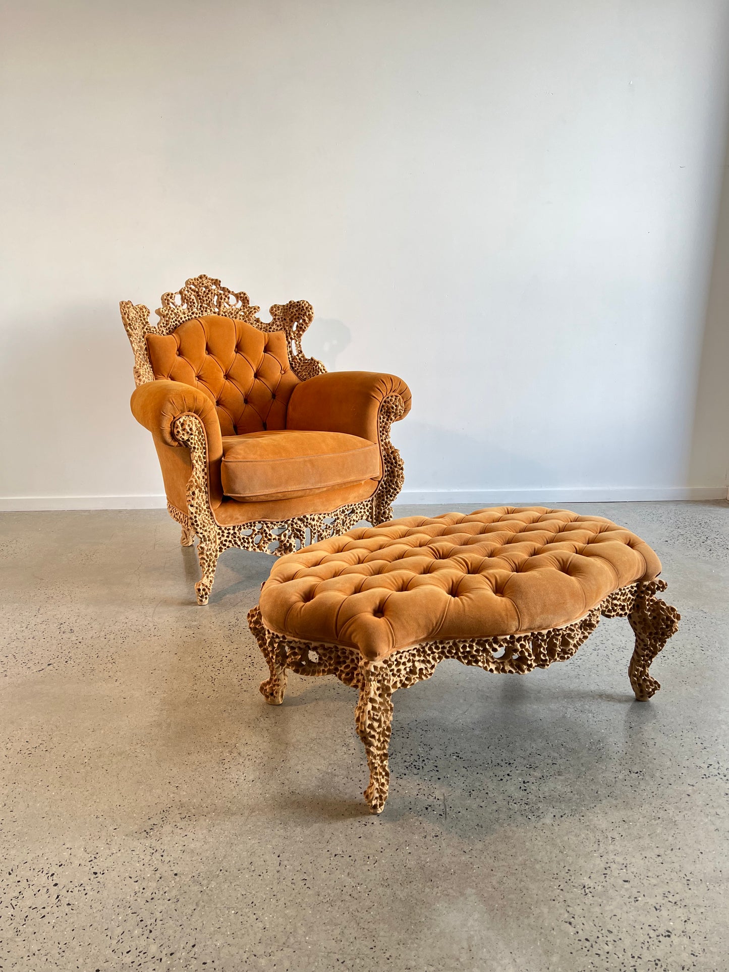 Italian Postmodern Armchair and Ottoman by Urano Palma for Mirabili