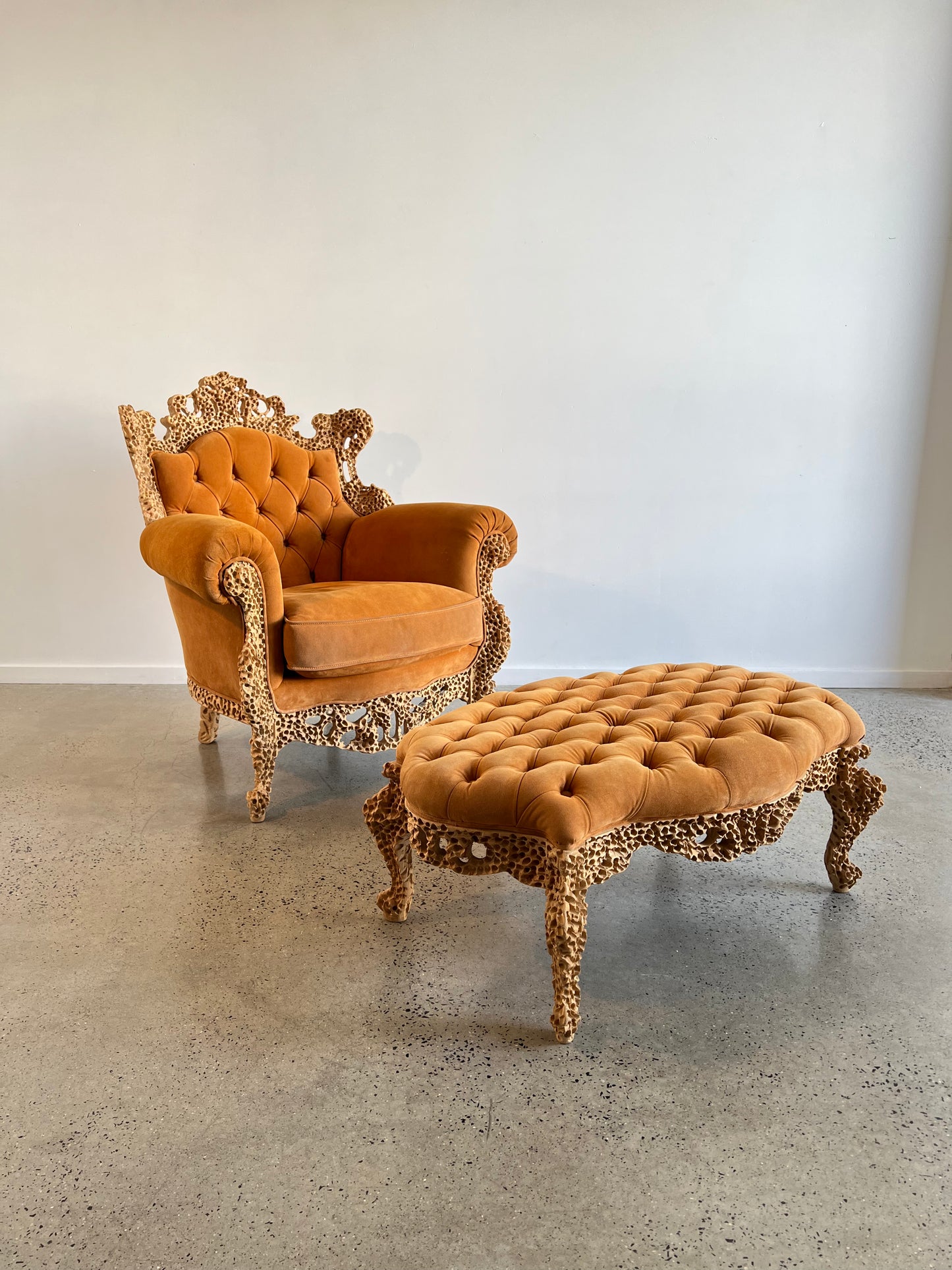 Italian Postmodern Armchair and Ottoman by Urano Palma for Mirabili