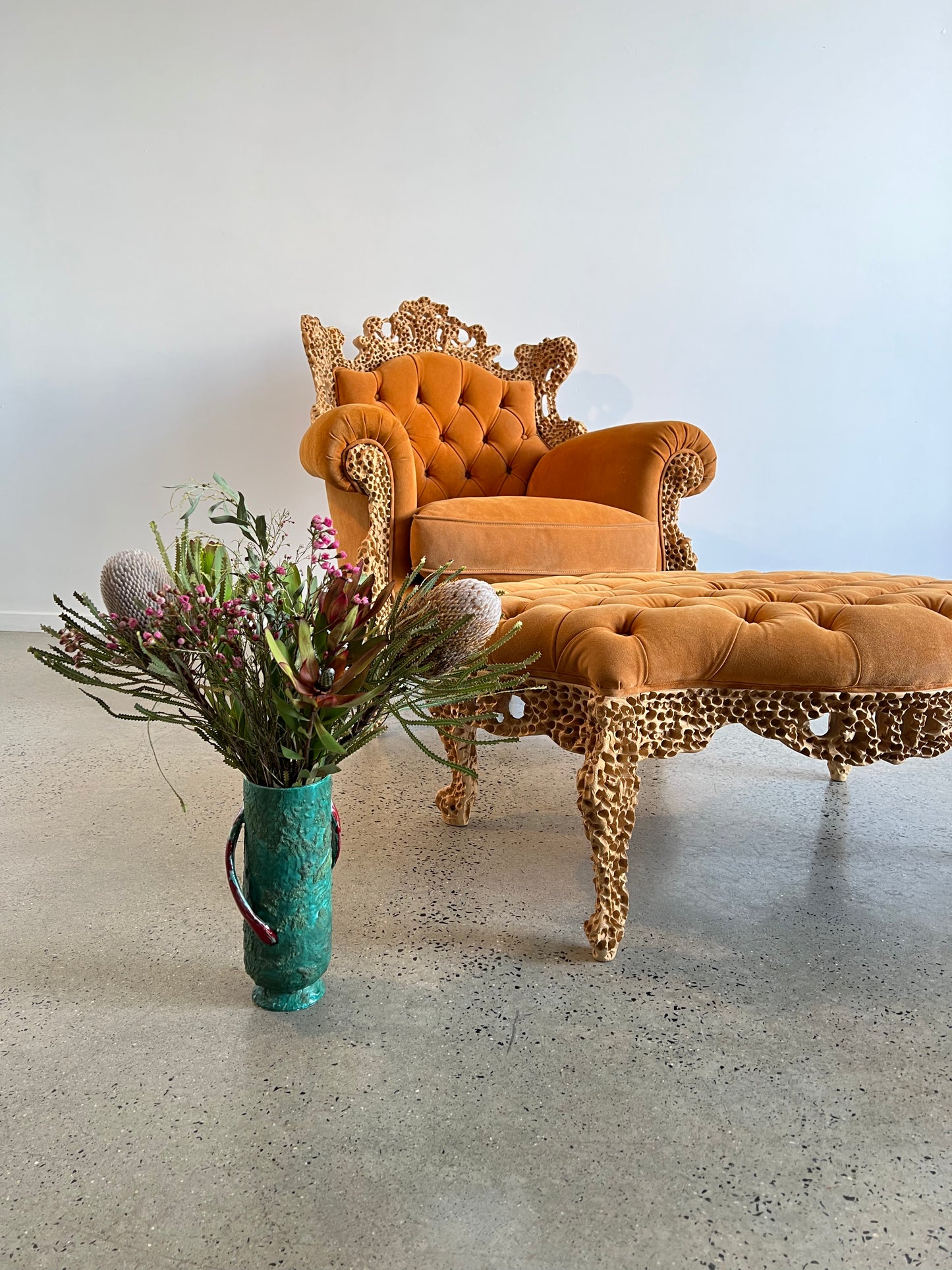 Italian Postmodern Armchair and Ottoman by Urano Palma for Mirabili