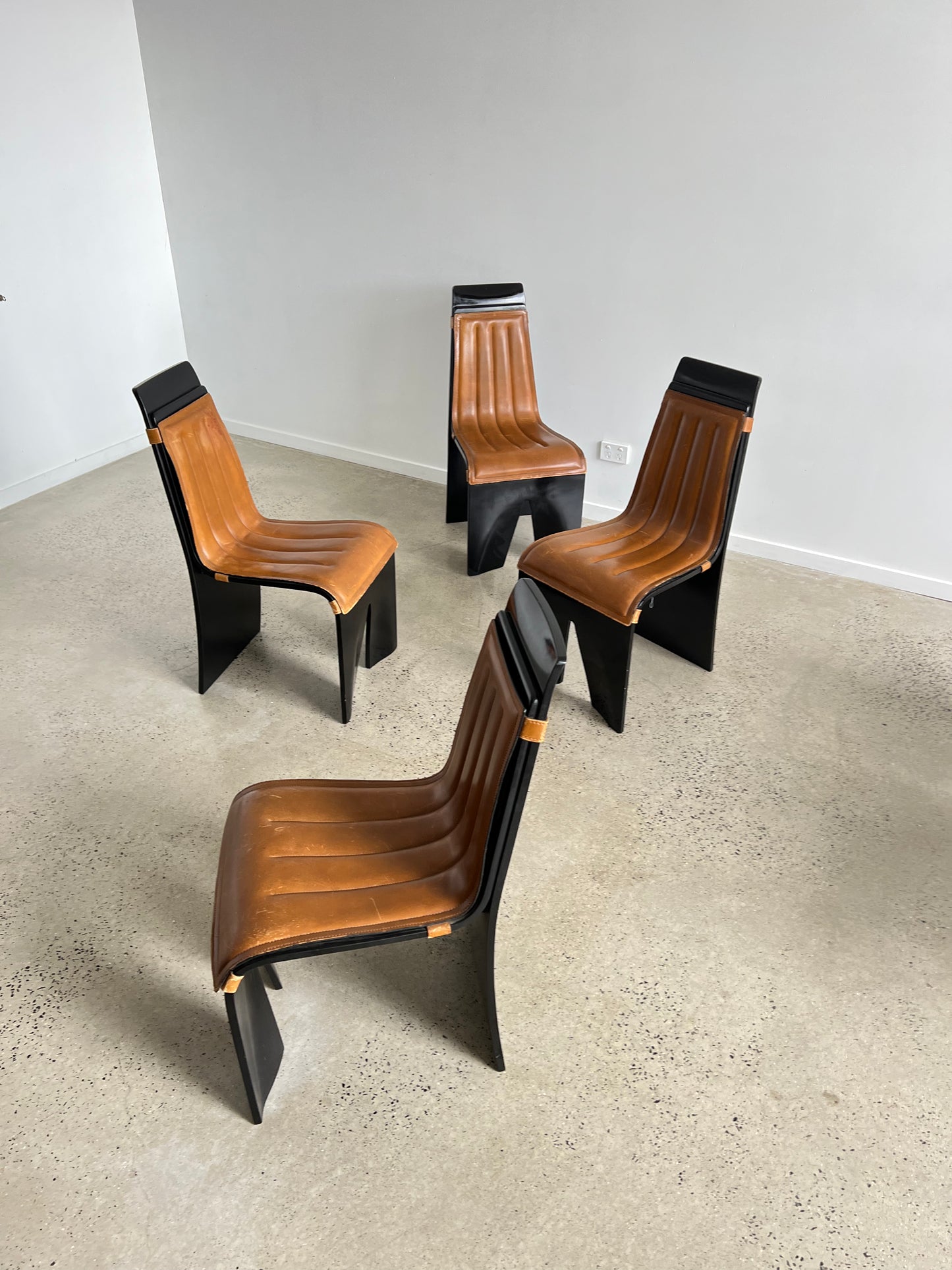 Willy Rizzo Dining Chairs for Mario Sabot, Italy 1960s