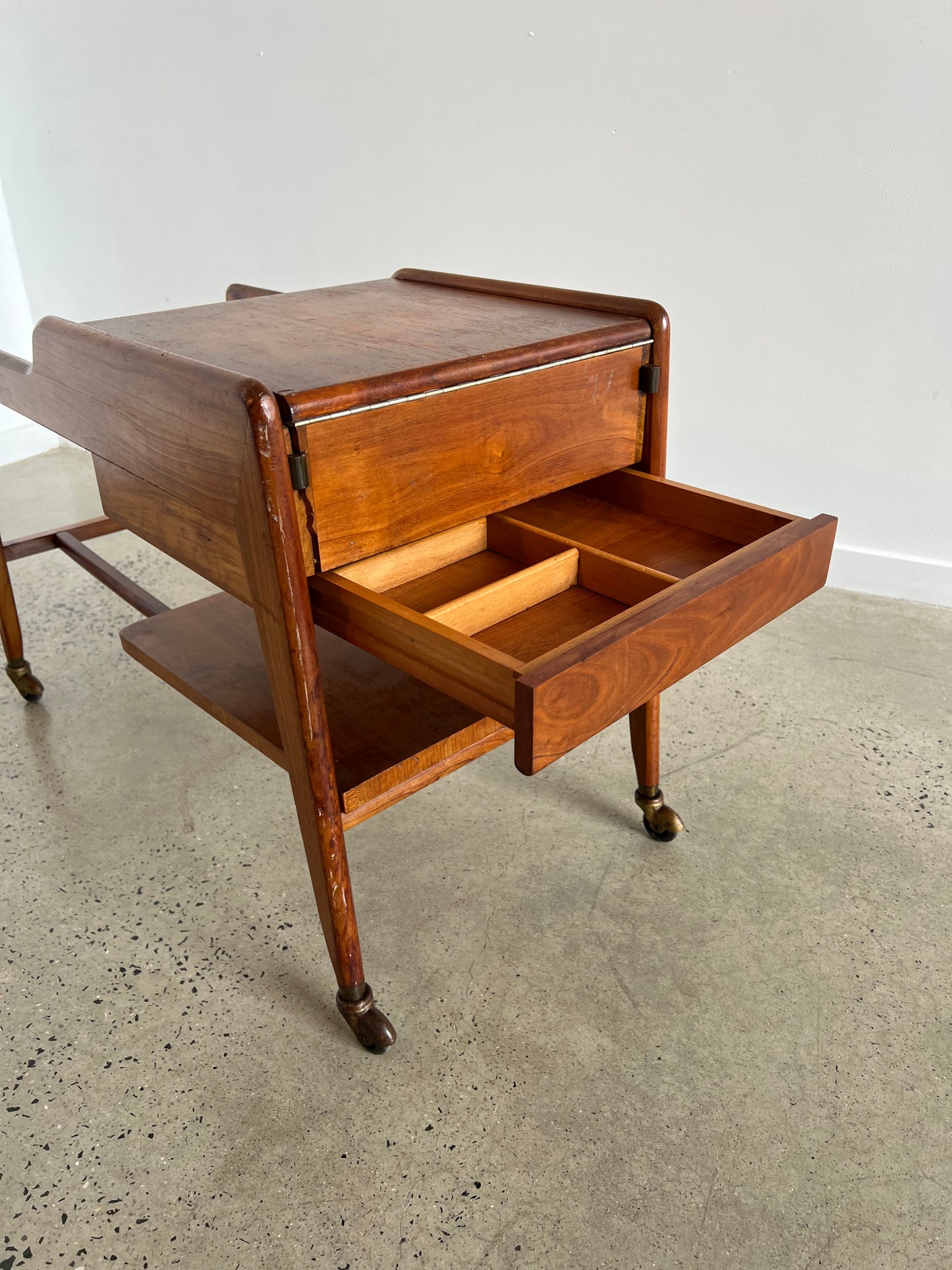 Italian Trolly bar in Teak Wood, 1960