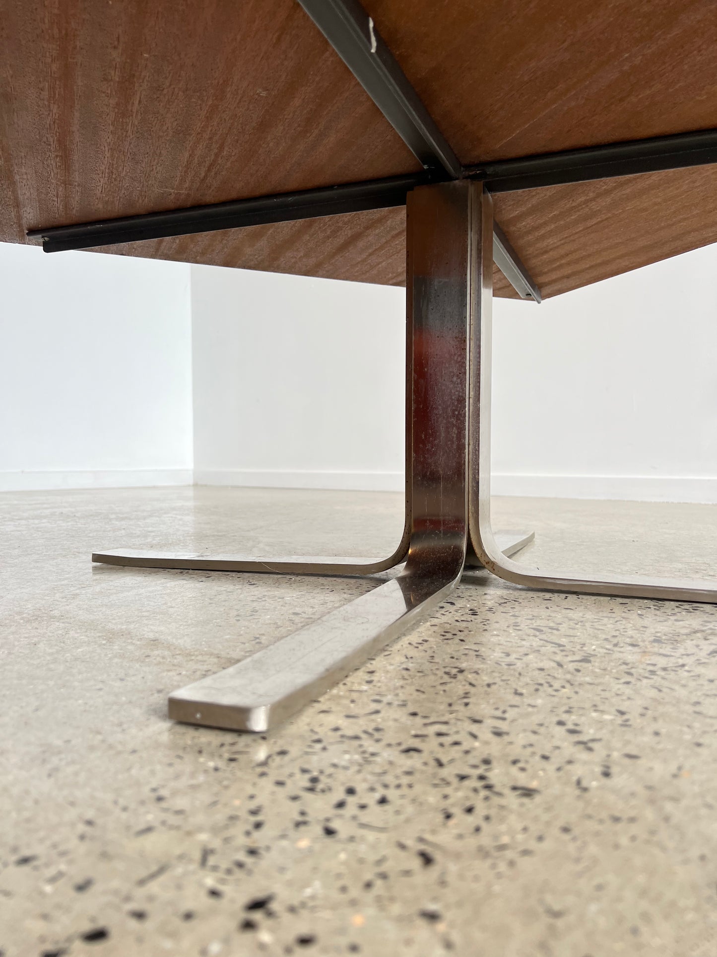 Mobitecnica Torino in Teak and Chrome Square Coffee Table, 1960
