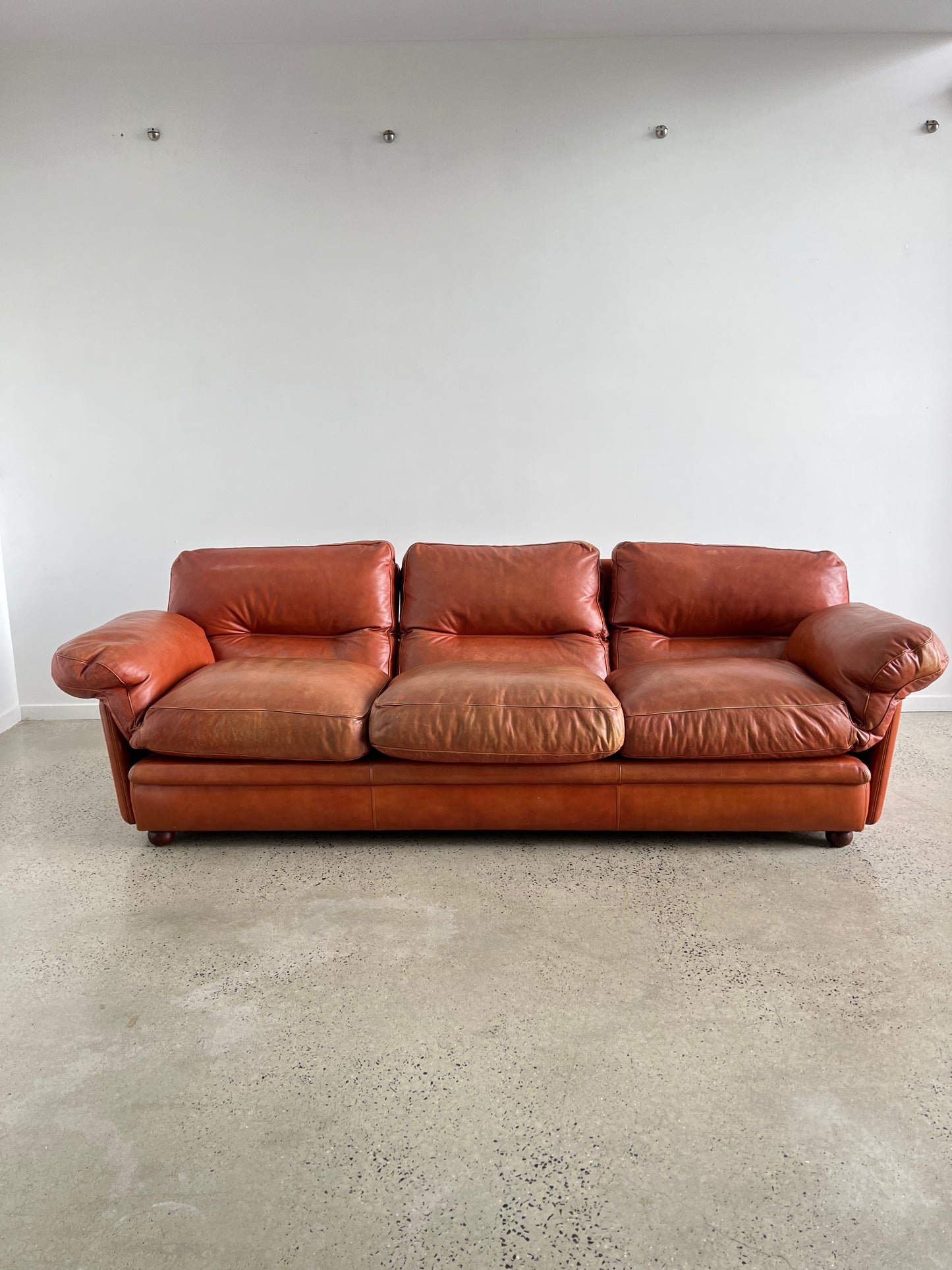 Italian Mid Century Leather Sofa by Tito Agnoli for Poltrona Frau, 1960s