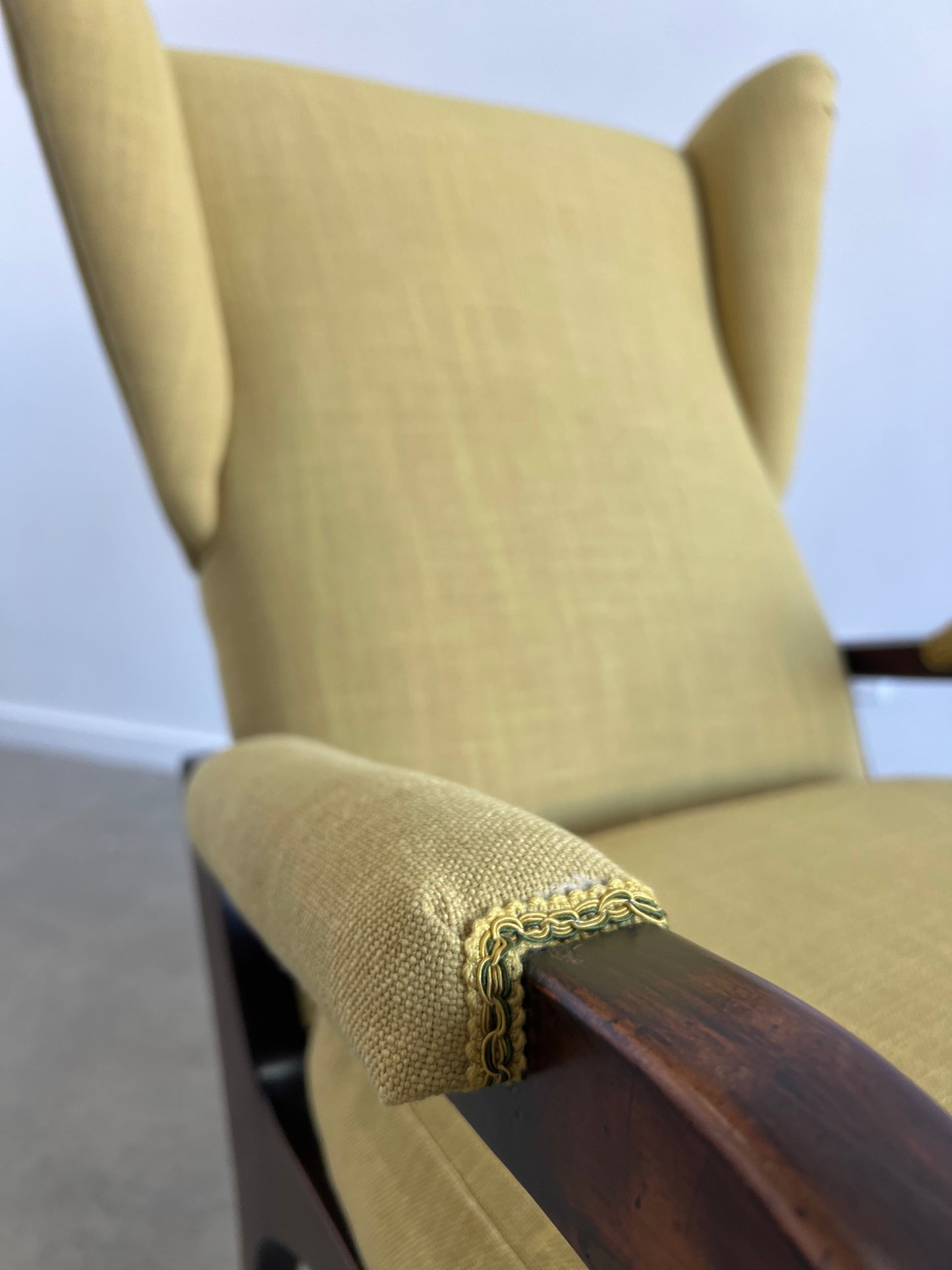 Italian Mid Century Modern Reclining Armchair and Ottoman by Renzo Franchi for Brianzola, 1950s