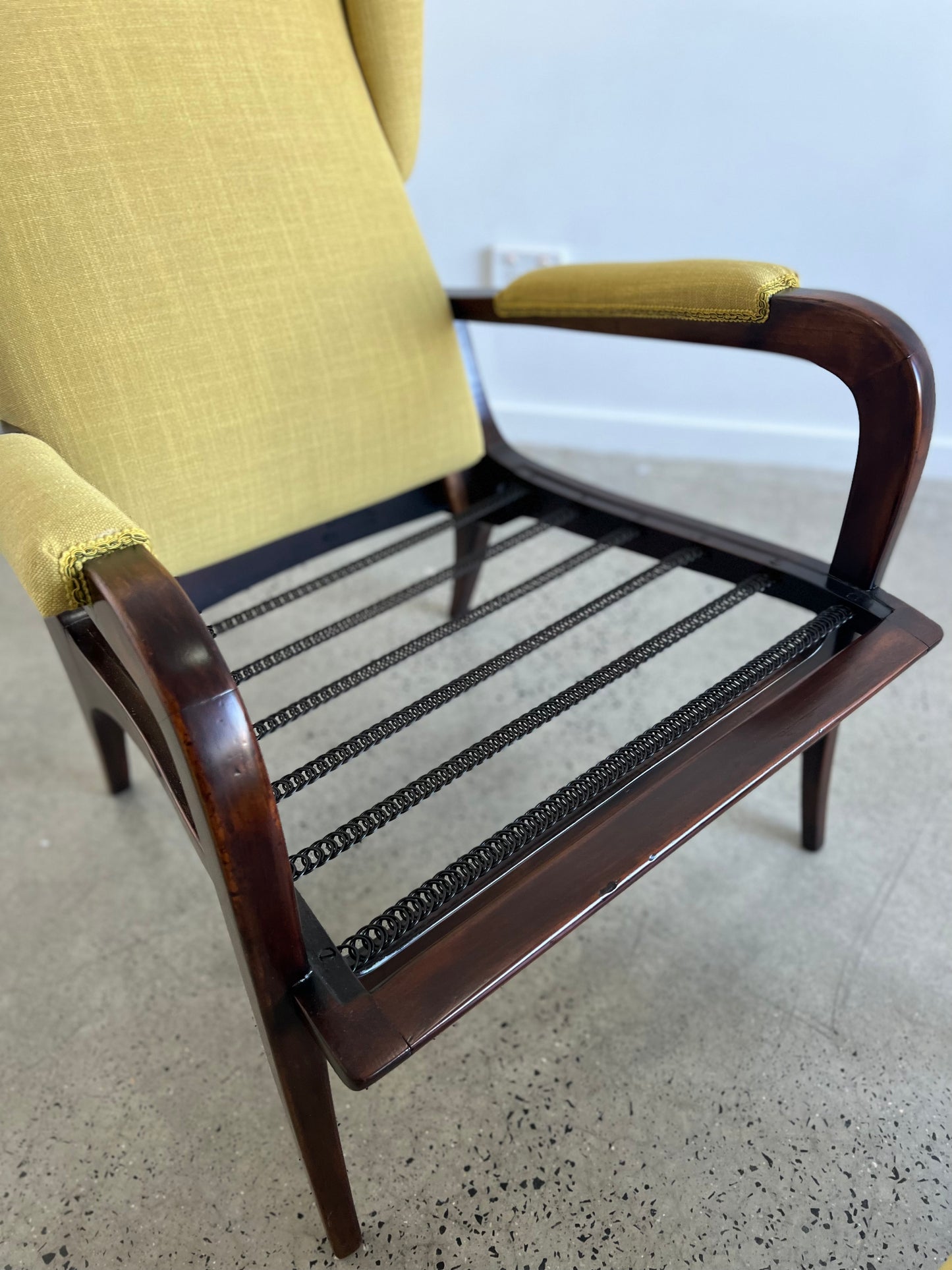 Italian Mid Century Modern Reclining Armchair and Ottoman by Renzo Franchi for Brianzola, 1950s
