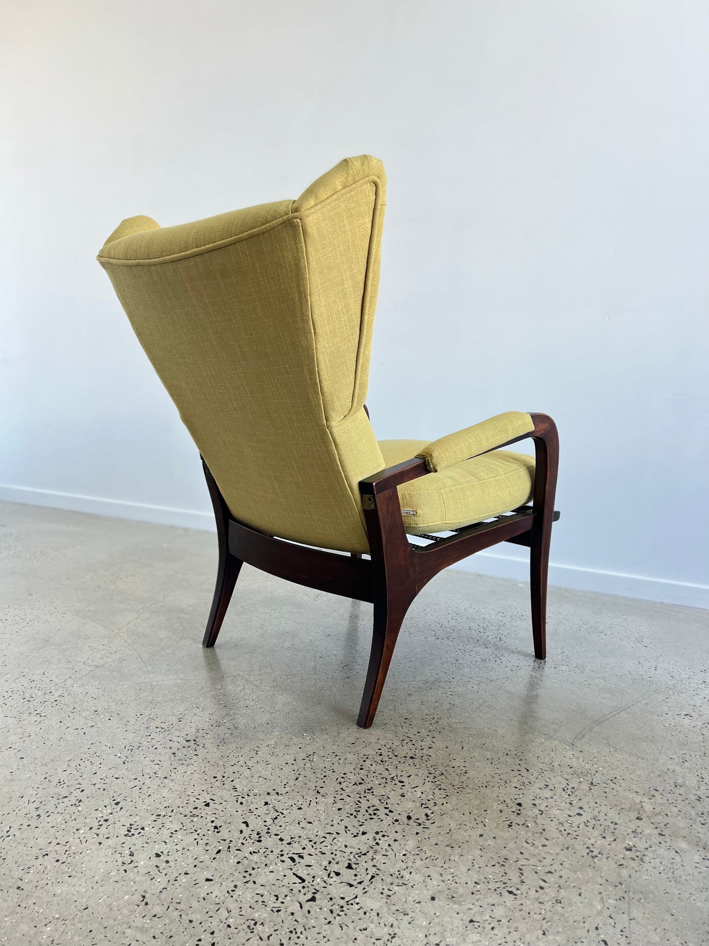 Italian Mid Century Modern Reclining Armchair and Ottoman by Renzo Franchi for Brianzola, 1950s
