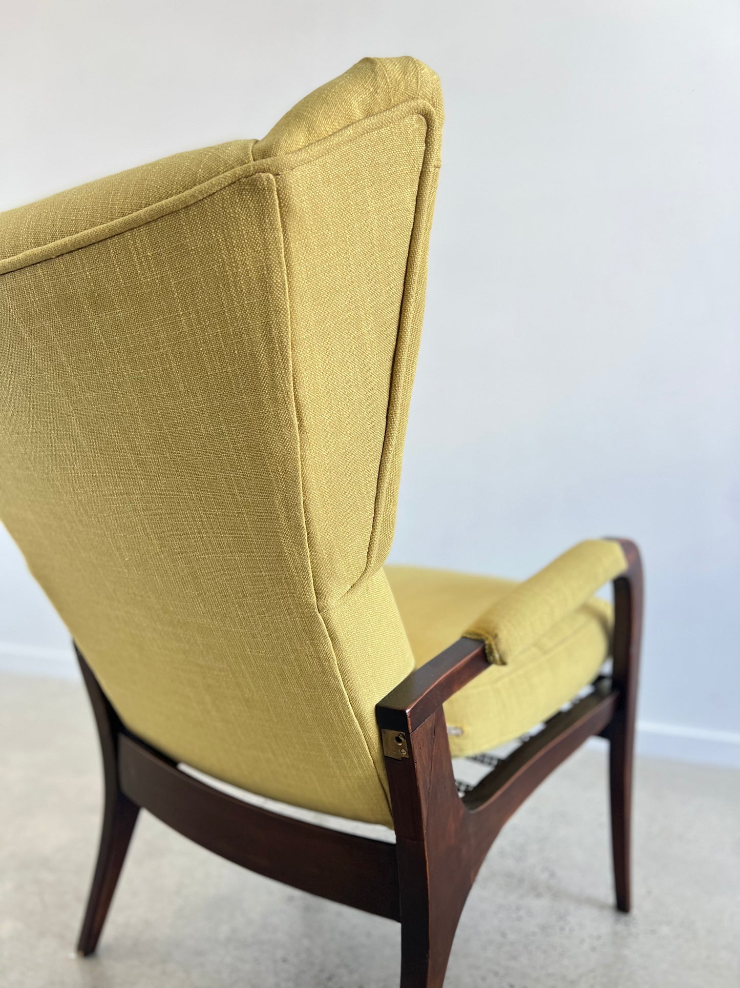 Italian Mid Century Modern Reclining Armchair and Ottoman by Renzo Franchi for Brianzola, 1950s