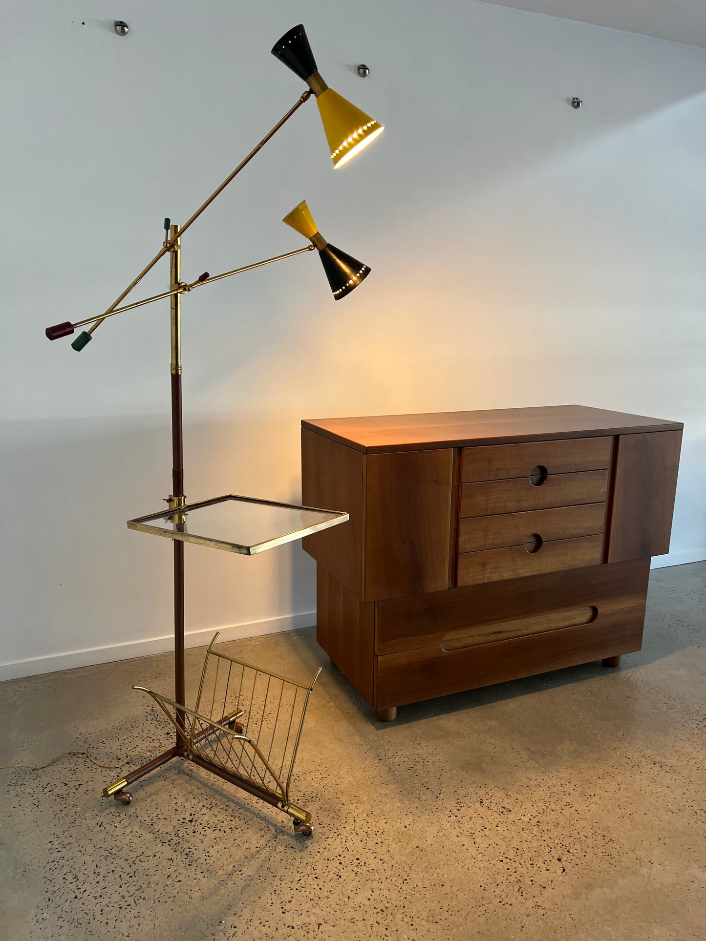 Angelo Lelli Floor Lamp for Stilnovo