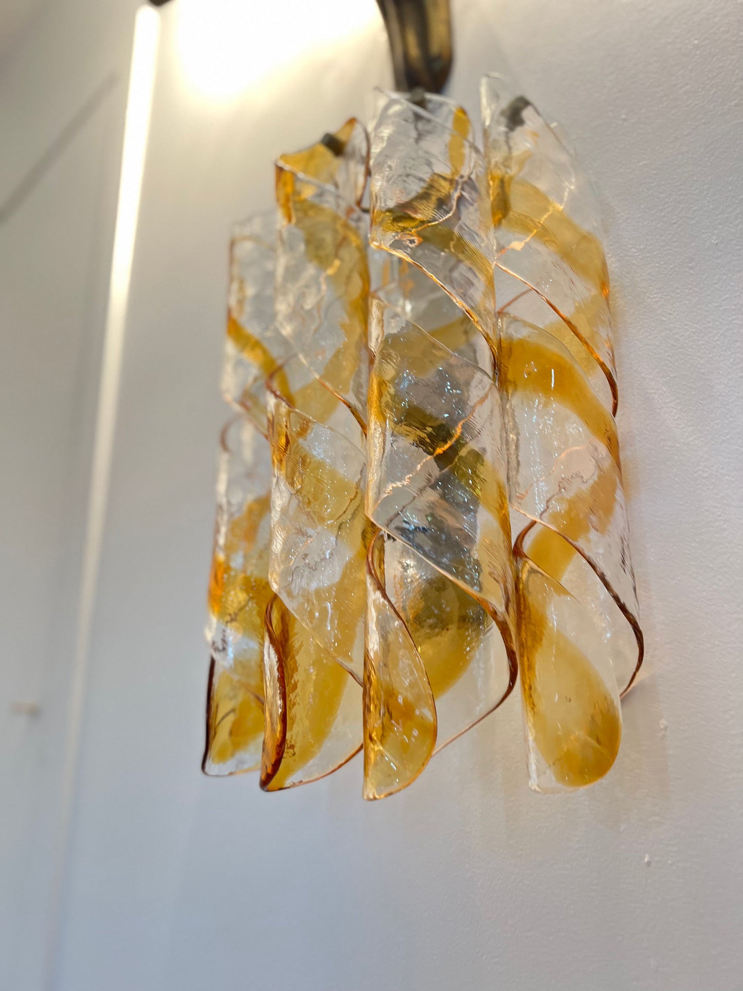 Torciglione Murano Wall Lamp by Mazzega 1970s
