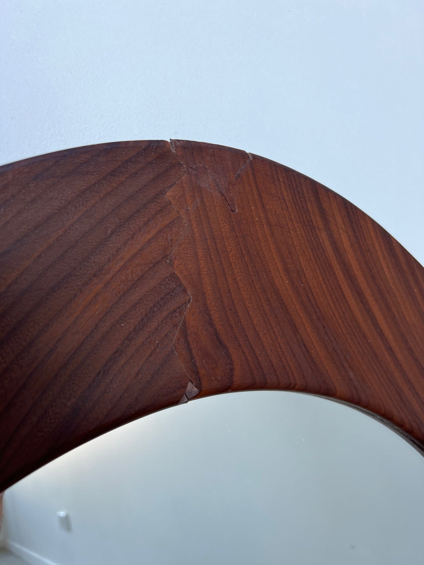 Campo & Graffi Mid Century Modern Oval Teak Wall Mirror, 1960
