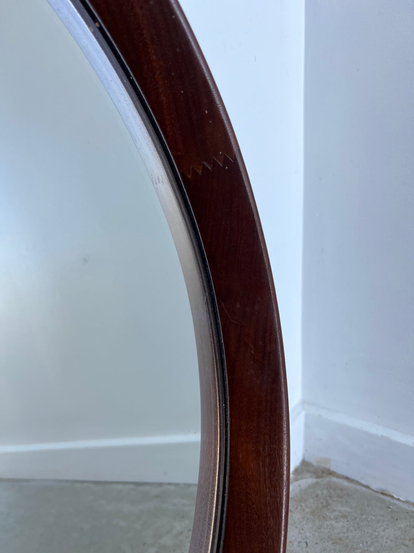 Glas & Trä Hovmantorp Round Wall Mirror in Teak, 1950s