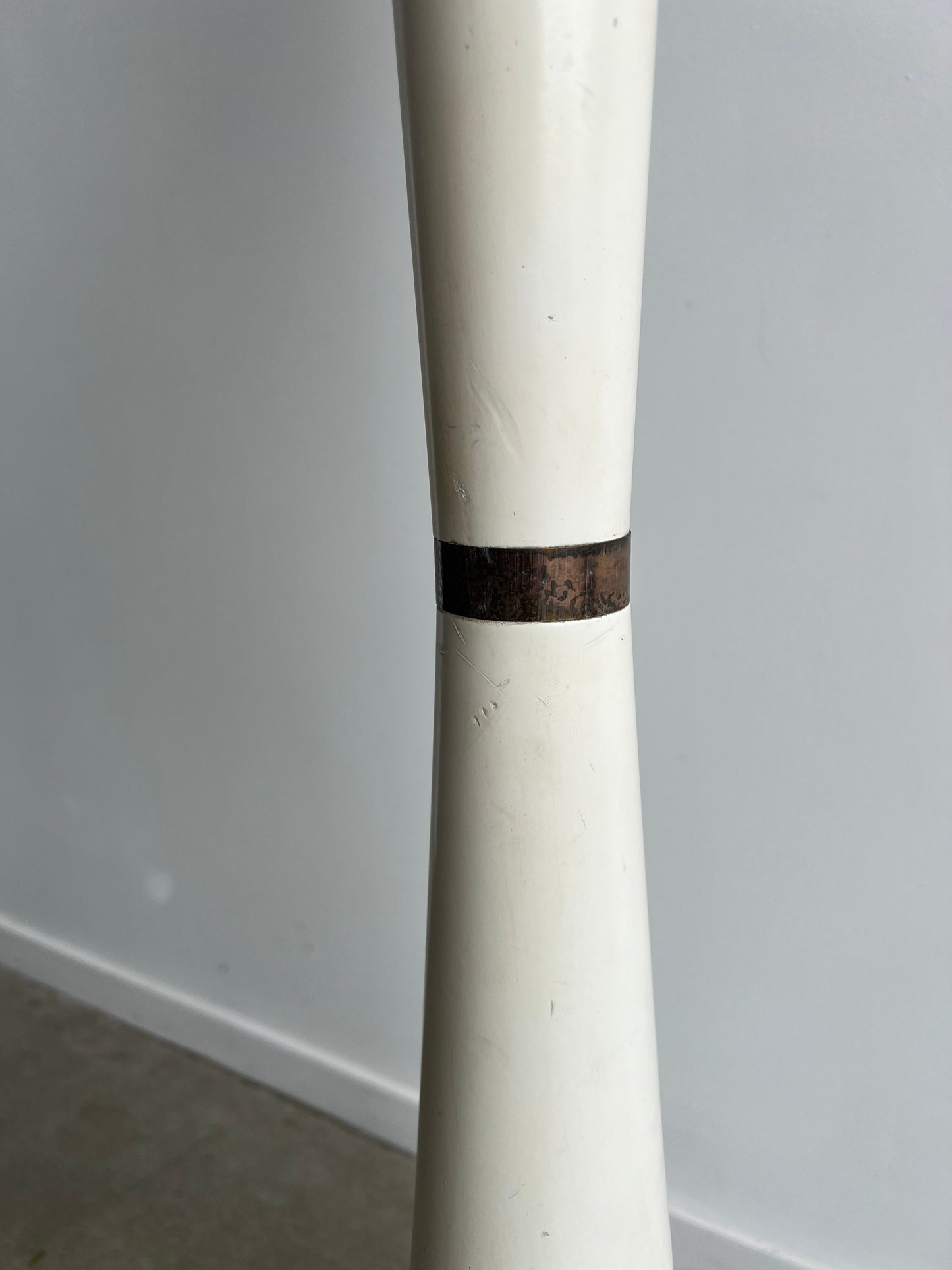 Italian Space Age Floor Lamp with Orange Murano Glass Shade