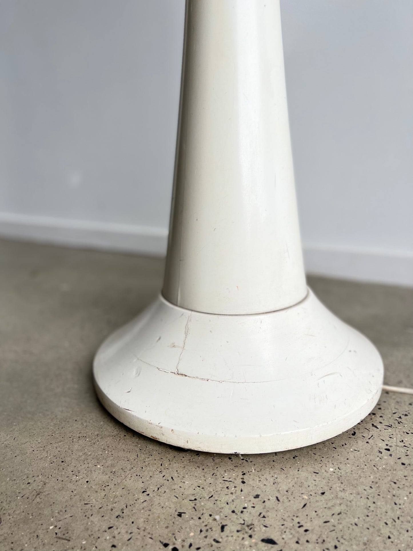 Italian Space Age Floor Lamp with Orange Murano Glass Shade