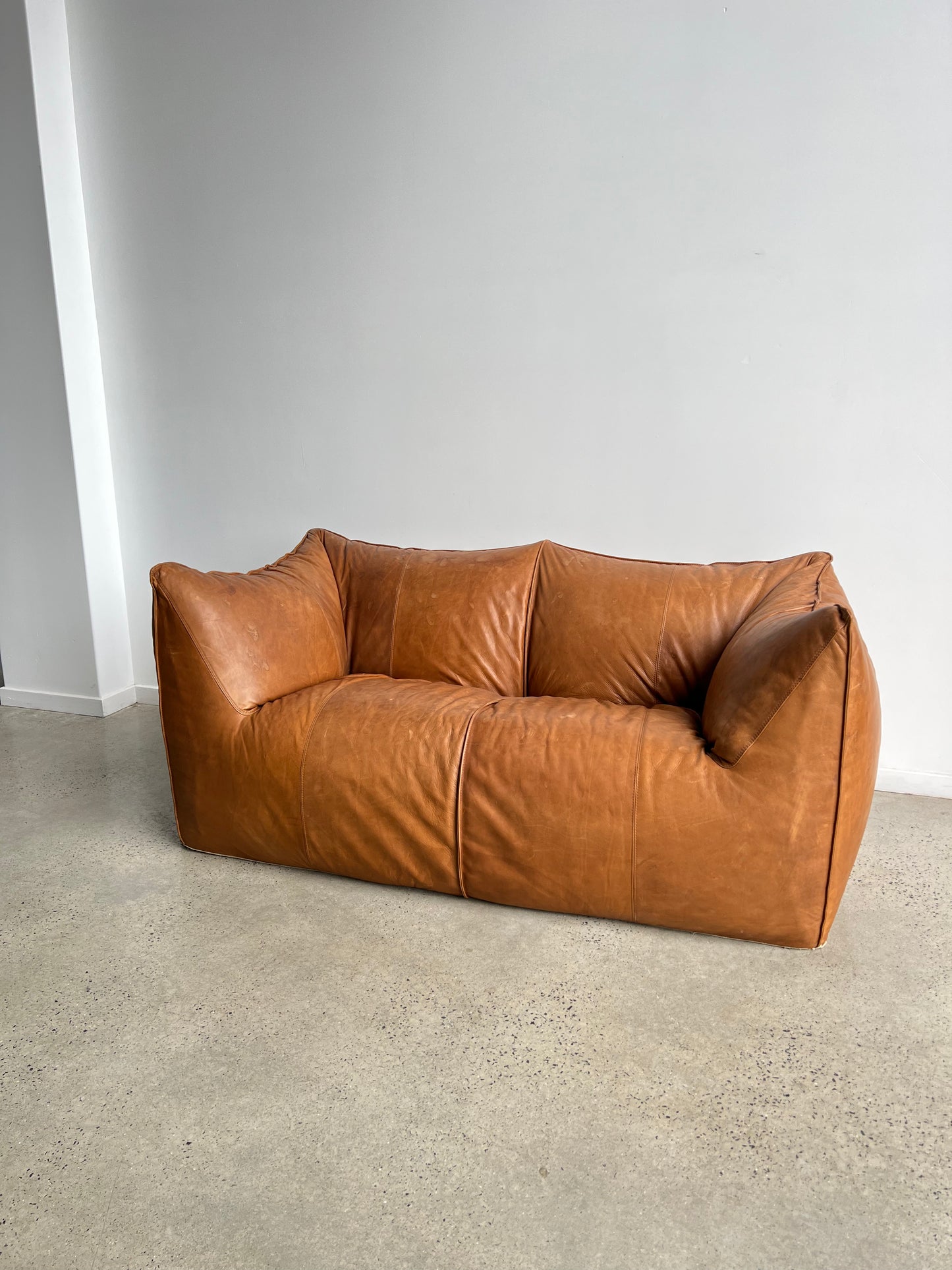 Mid Century Leather Sofa – Le Bambole by Mario Bellini for B&B Italia, 1970s
