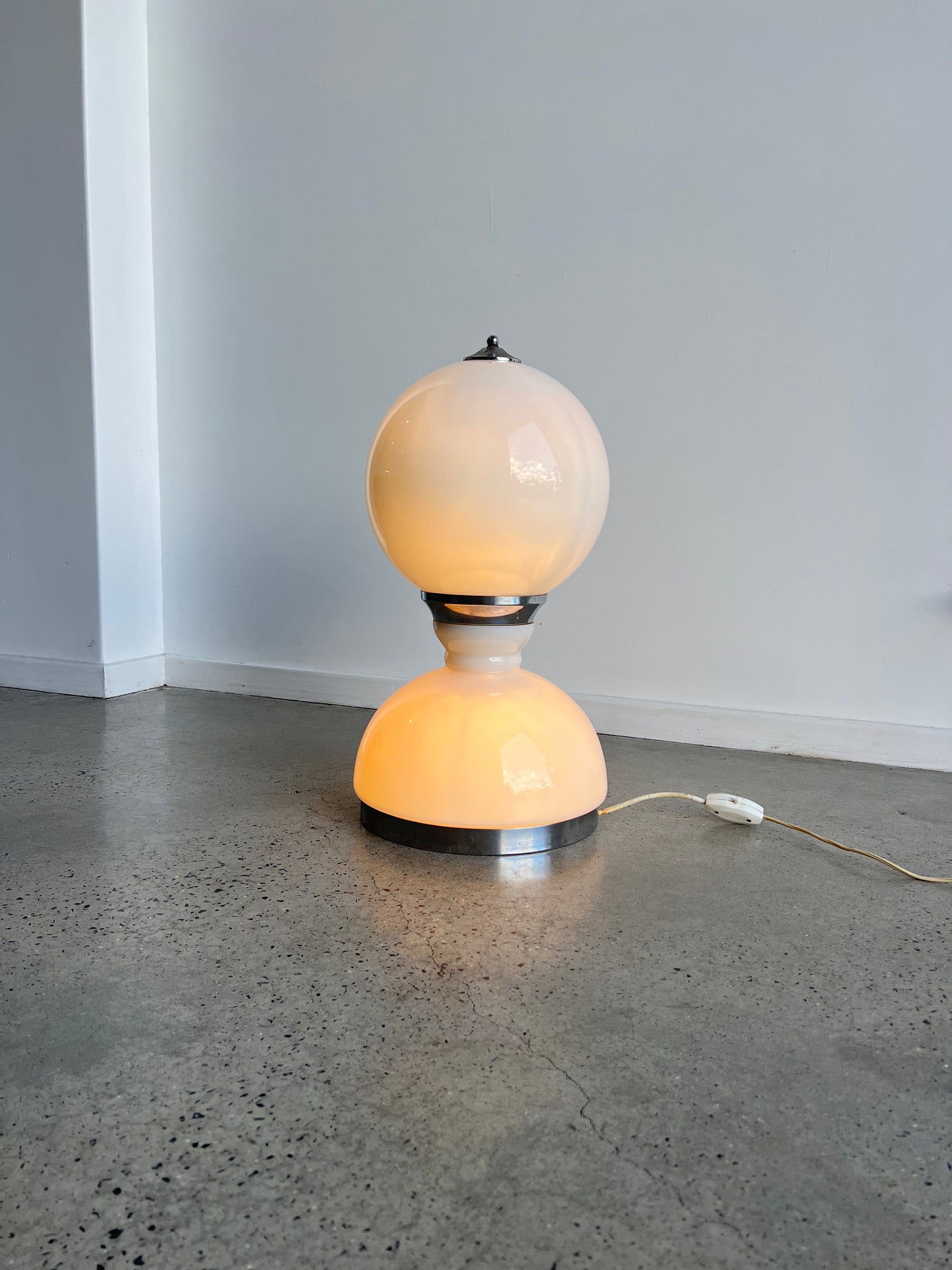 Italian Murano Glass Space age Chrome Table Lamp, 1960s