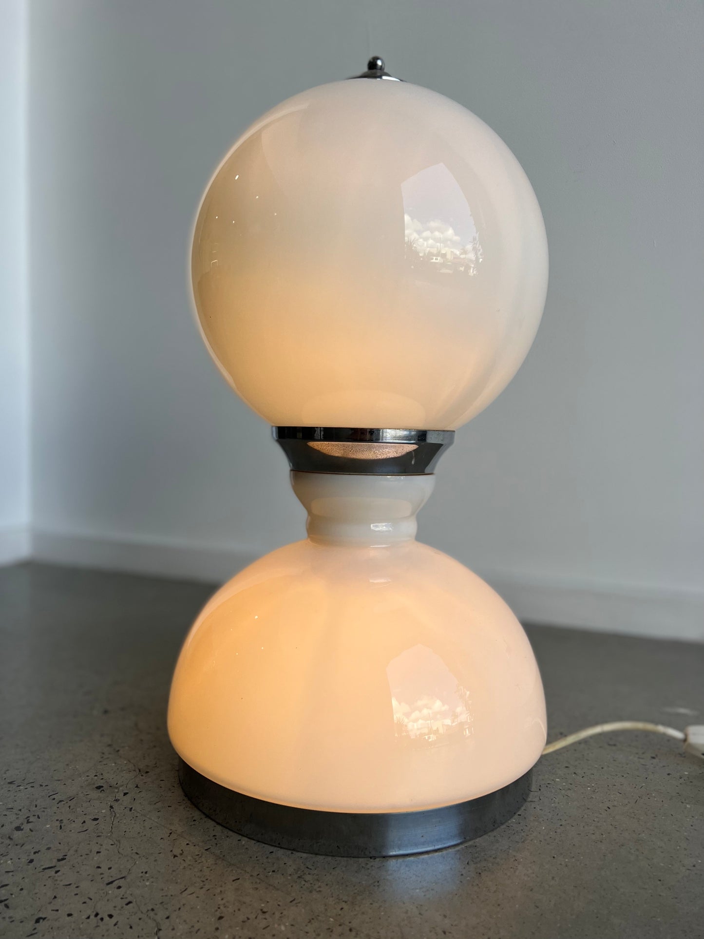 Italian Murano Glass Space age Chrome Table Lamp, 1960s
