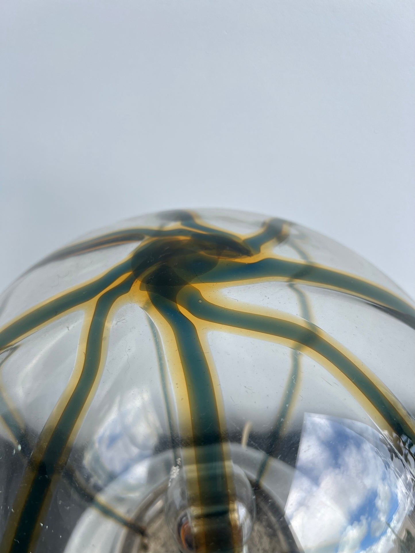 Italian Mid-Century Glass Sphere Table Lamp, 1960s