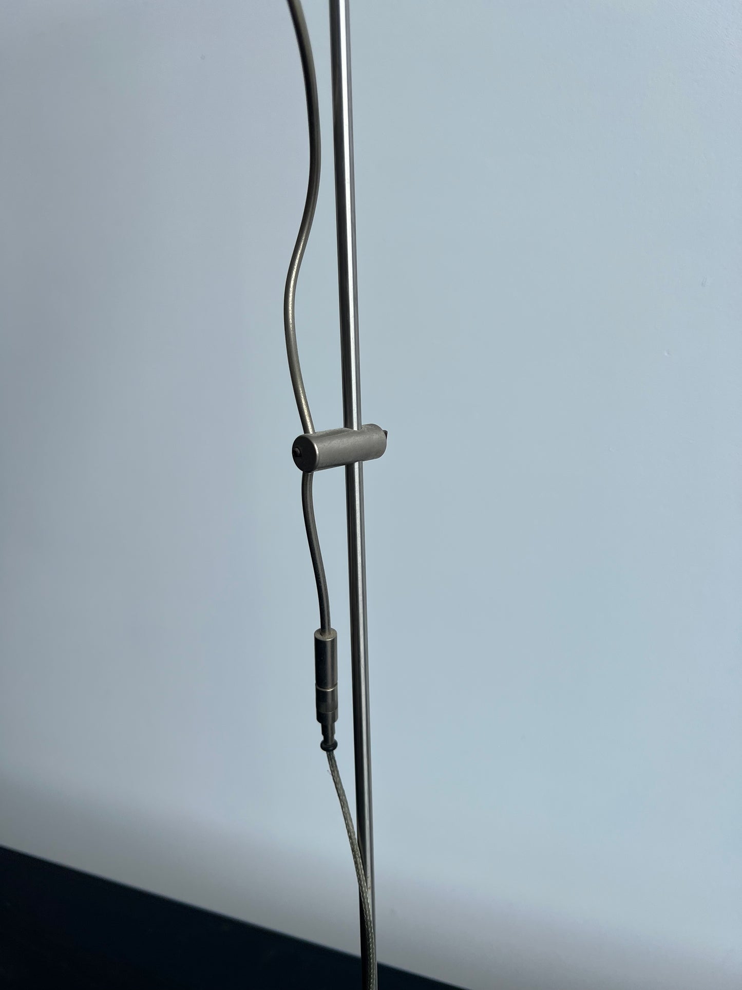 Smith & Catellani Table Lamp Fibreglass Shade and Nickel Plated Base, 1980s