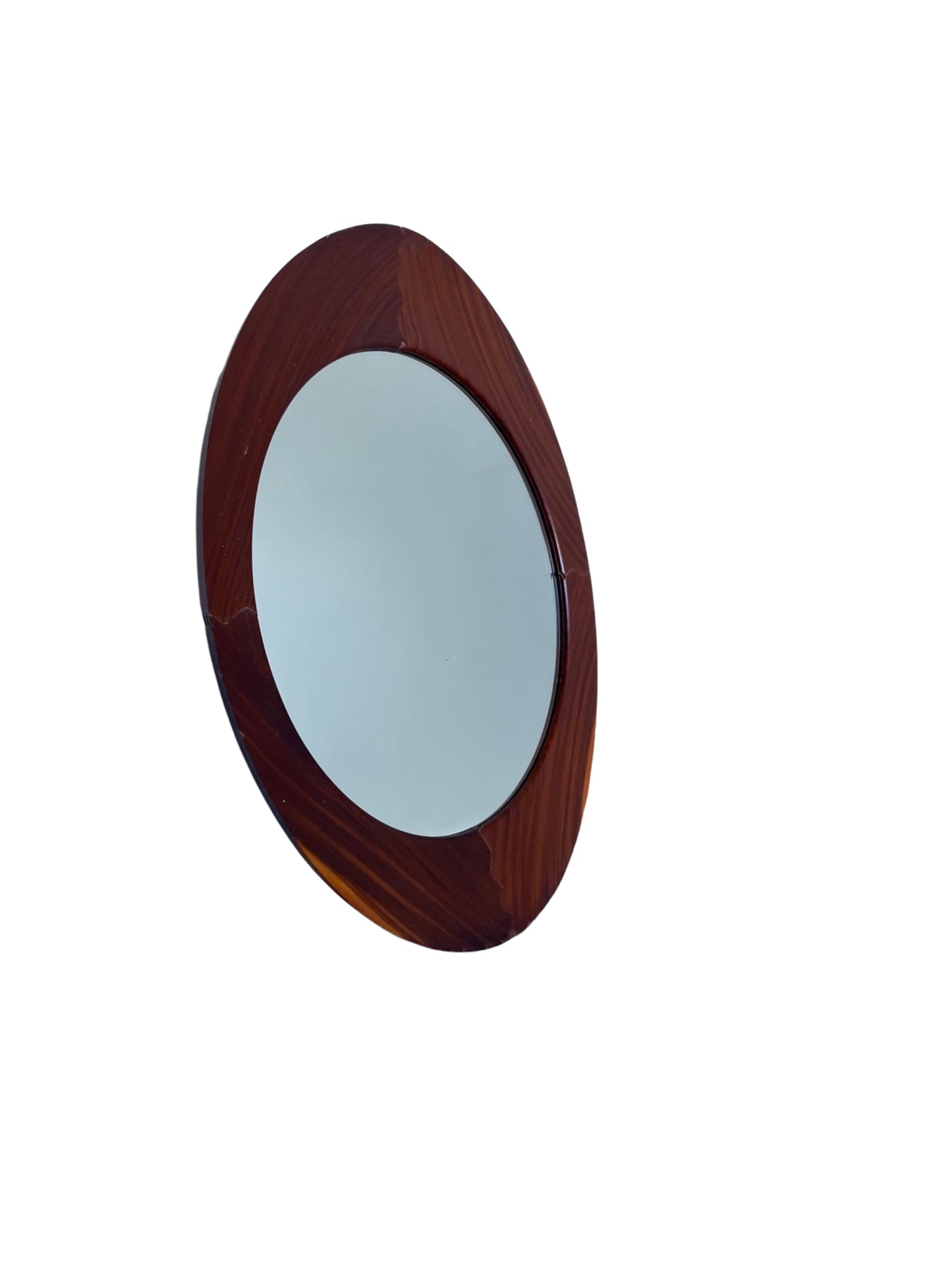 Campo & Graffi Mid Century Modern Oval Teak Wall Mirror, 1960