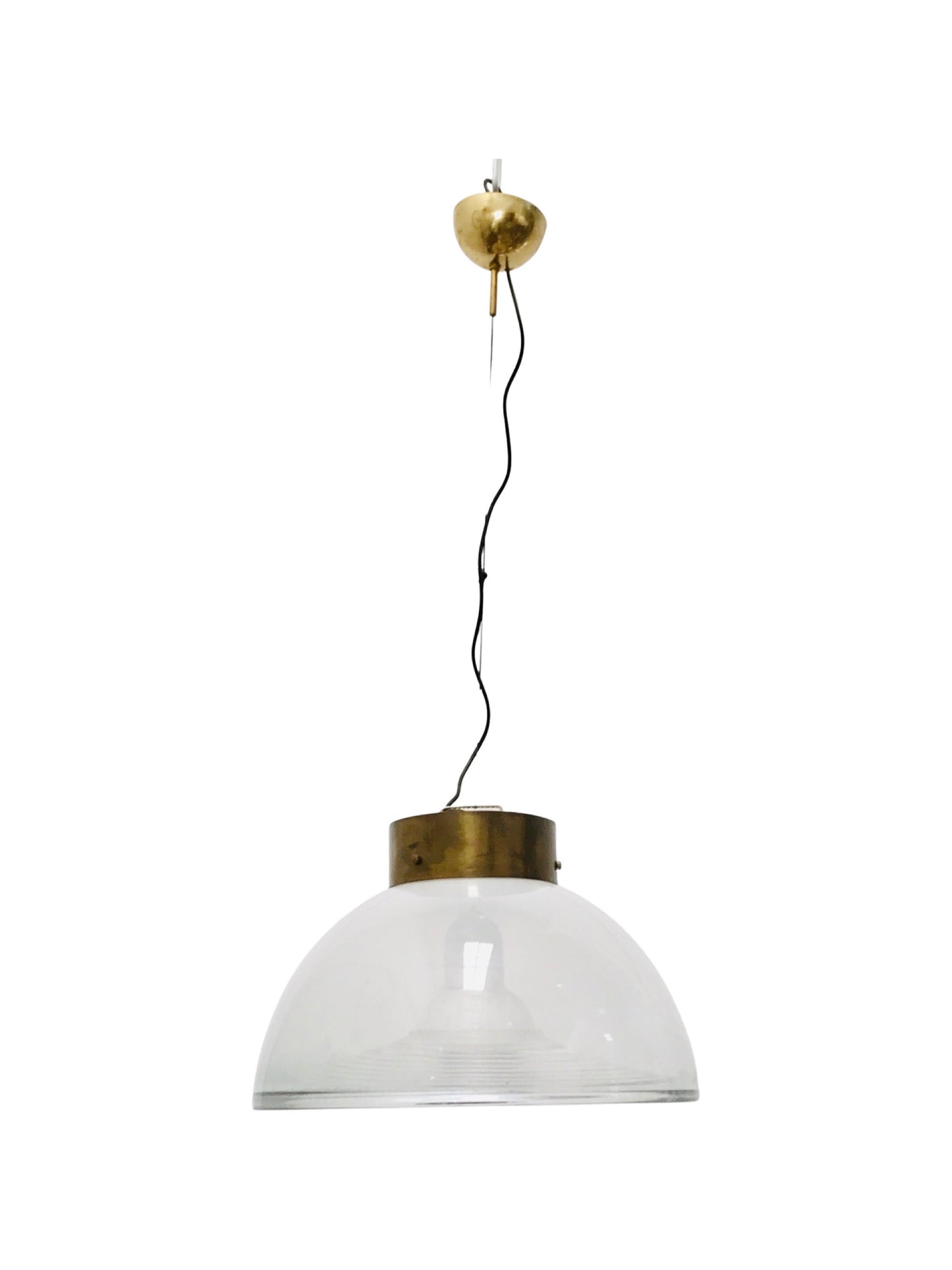 Vetri Murano Glass and Brass Pendant, 1970s