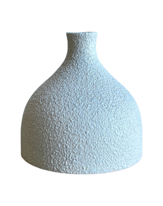 White textured ceramic vase by Sgrafo Modern Germany