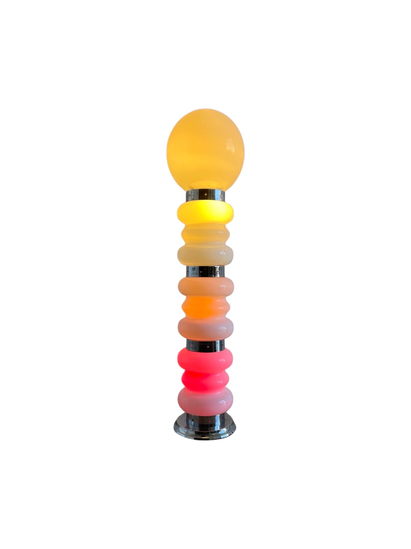 Carlo Nason for Mazzega, White Floor Lamp with Head Ball, 1960s