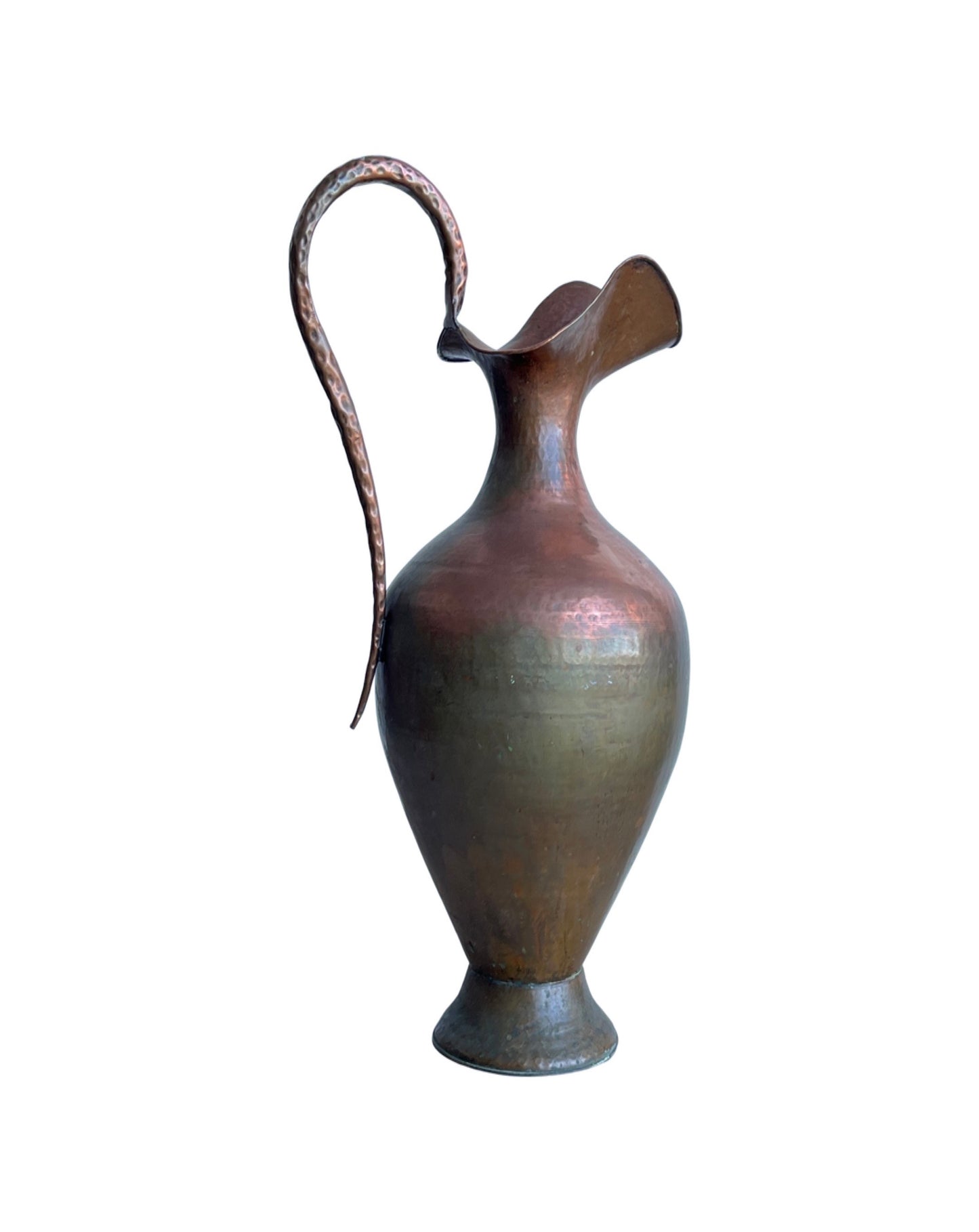 Italian Art Deco Large Hand Hammered Copper Vase, 1940