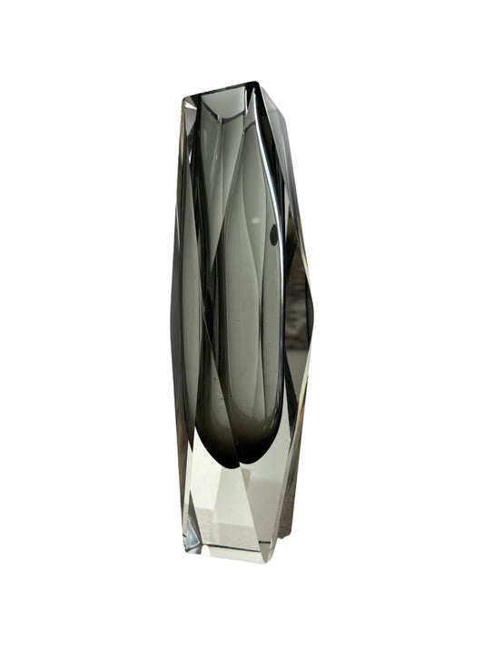 Murano sommerso smoked glass vase, 1970s