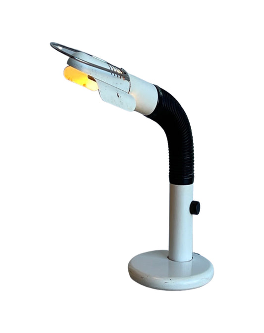 Targetti Sankey White & Black Metal Table-Desk Lamp, 1970s